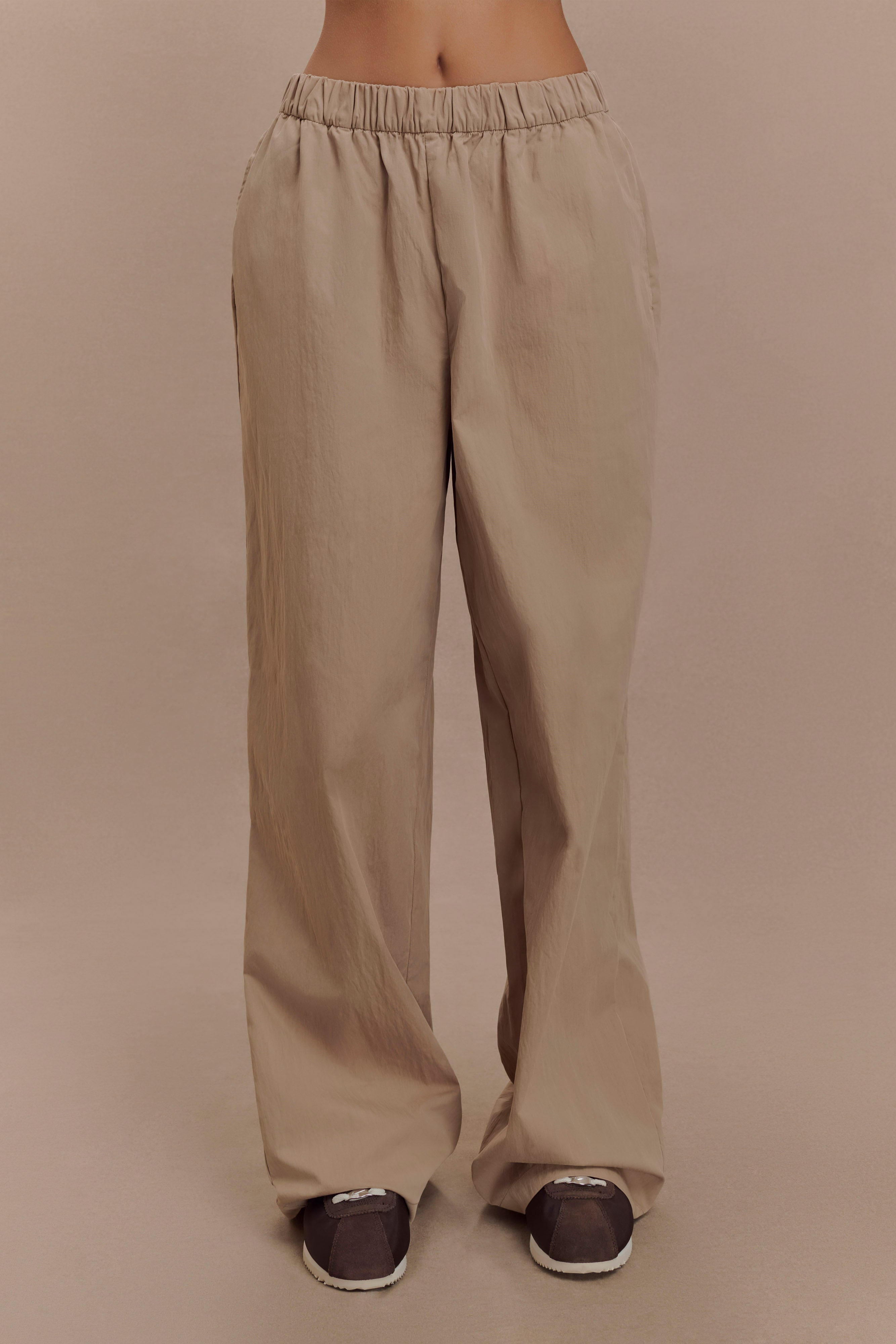Cotton Wide Leg Pants with Elastic Waist | Campbell Sand