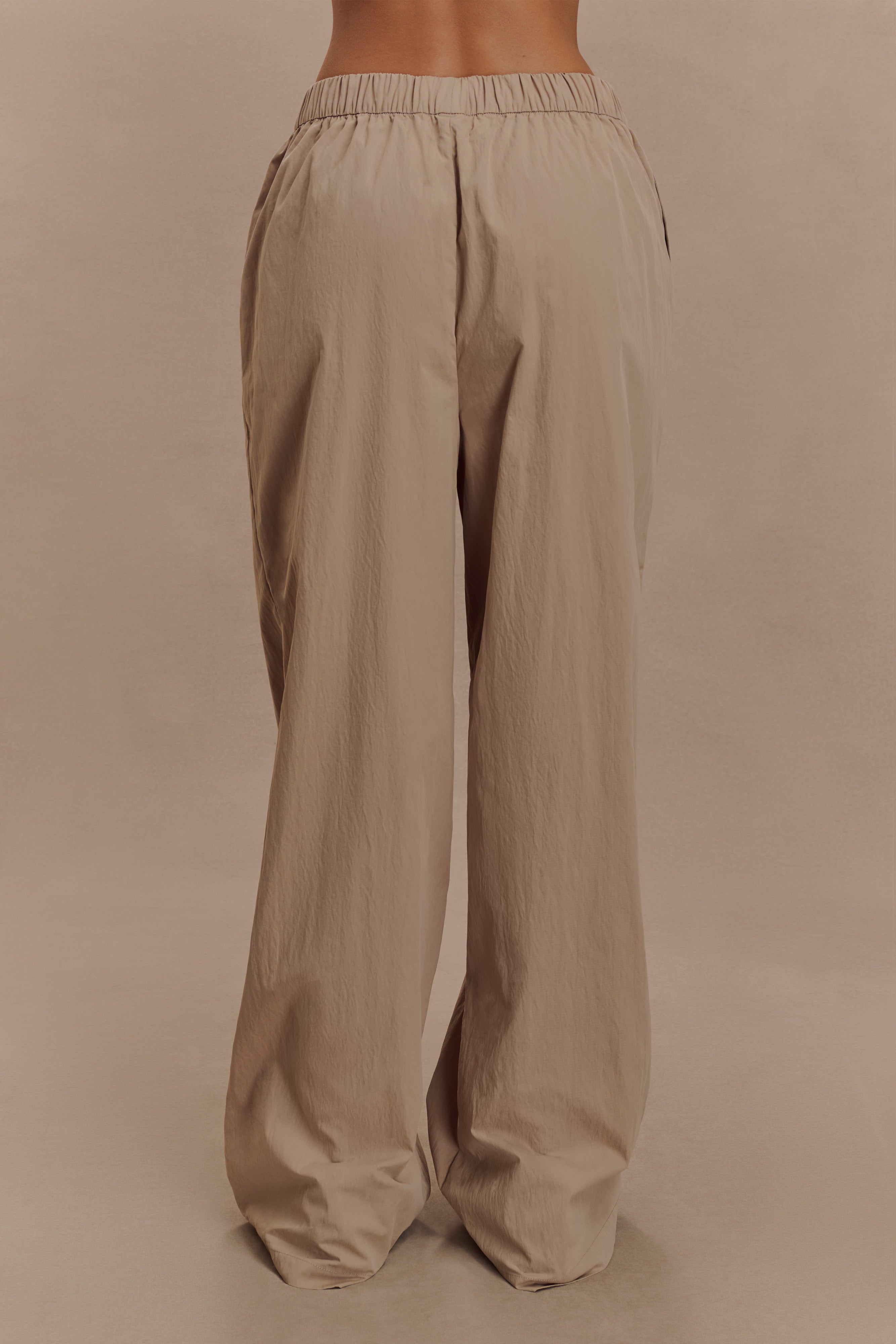 Cotton Wide Leg Pants with Elastic Waist | Campbell Sand