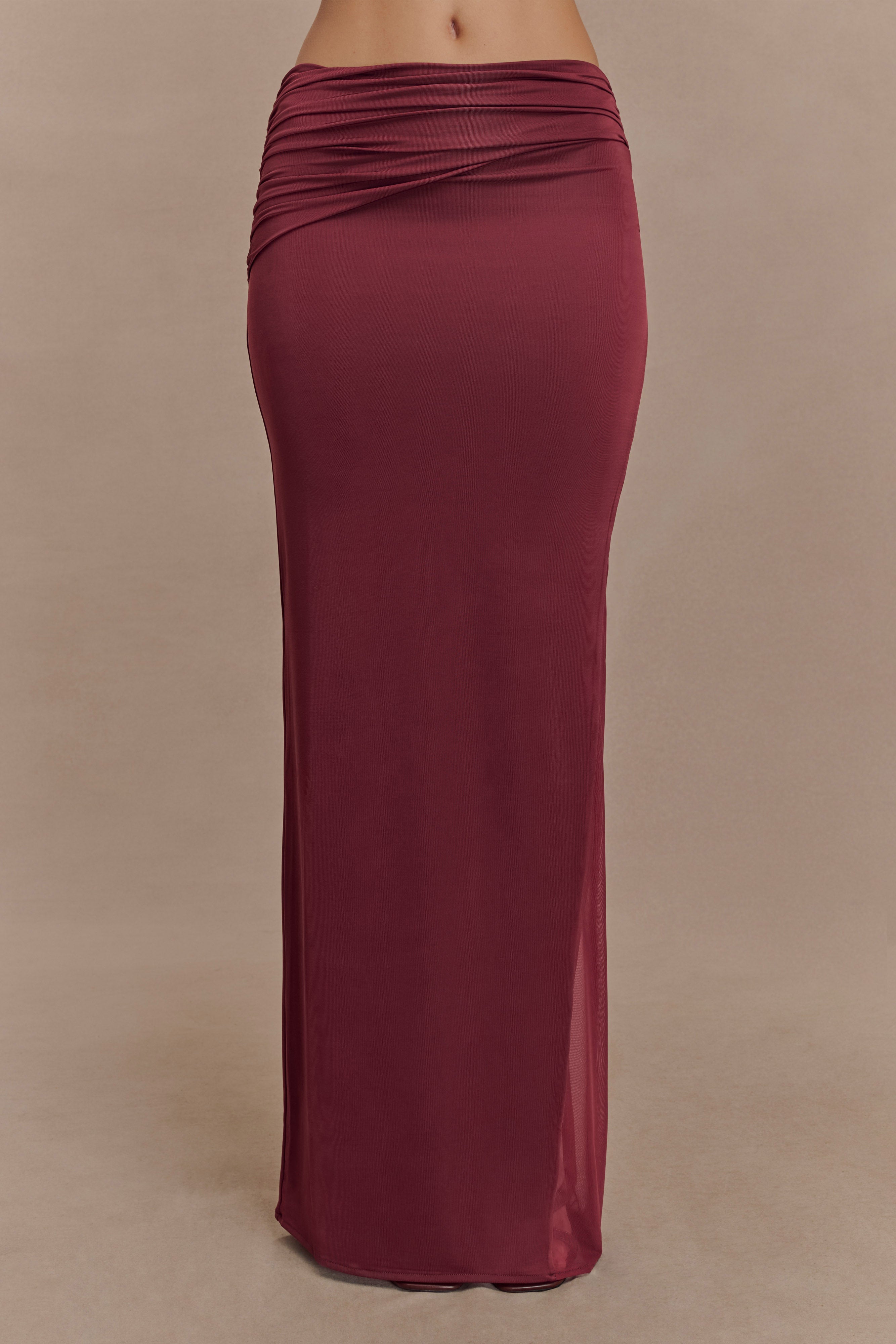 Mesh Maxi Skirt with Slinky Layers for Resort Wear | Judy
