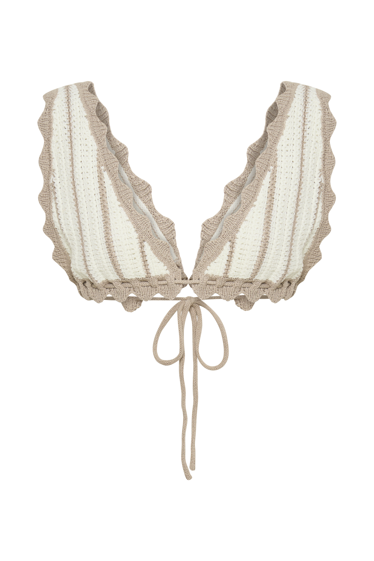 Contrast Crochet Bralette with Adjustable Straps & V Neckline | Jadia