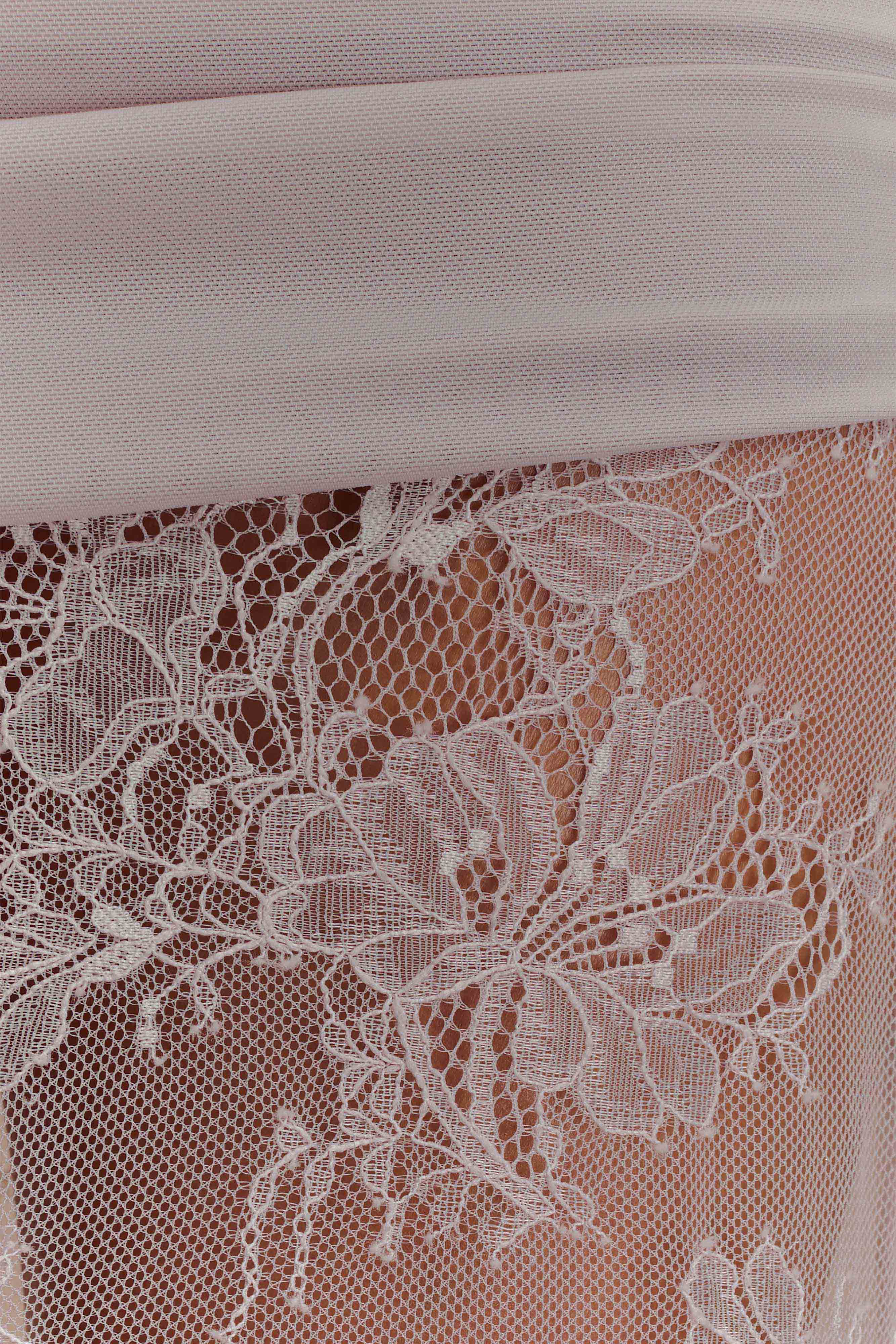 Lace and Mesh Maxi Skirt for Women | Guinevere Lilac