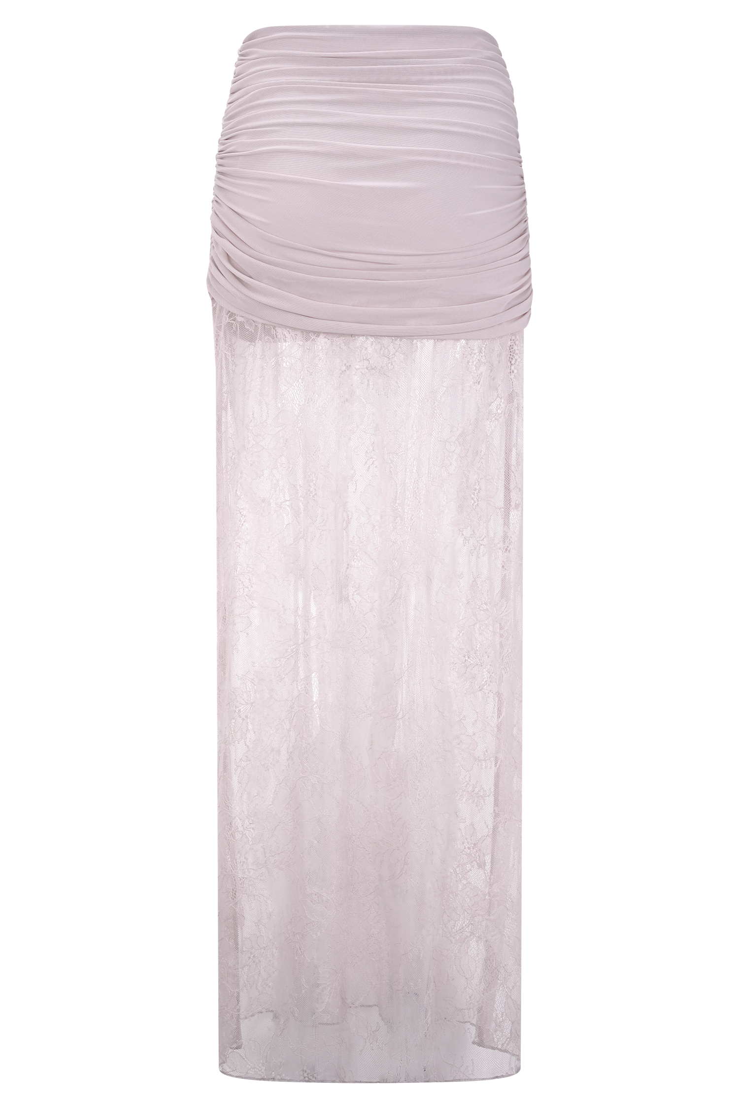 Lace and Mesh Maxi Skirt for Women | Guinevere Lilac