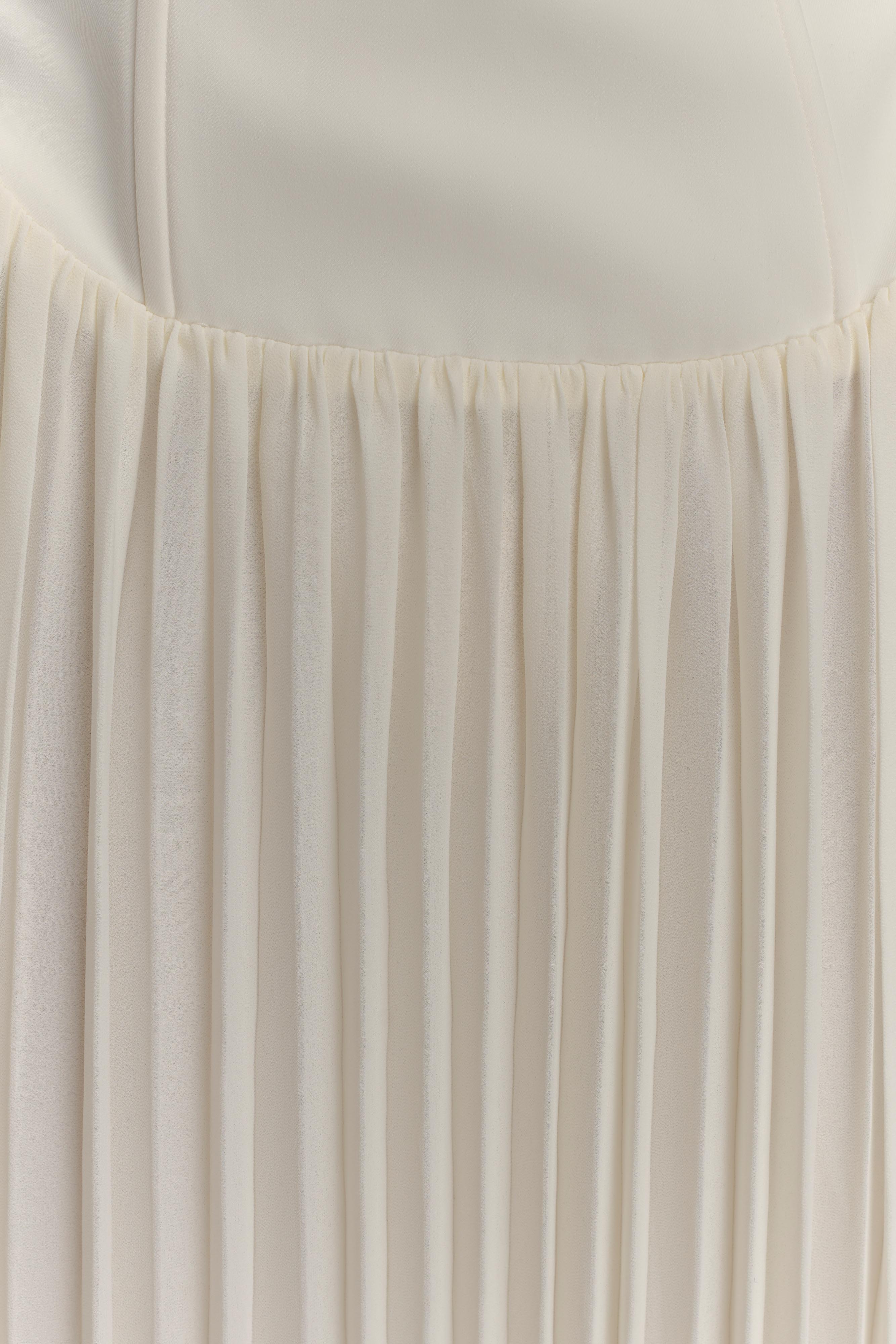 Pleated Halter Maxi Dress for Weddings & Special Occasions | Stacie Ivory