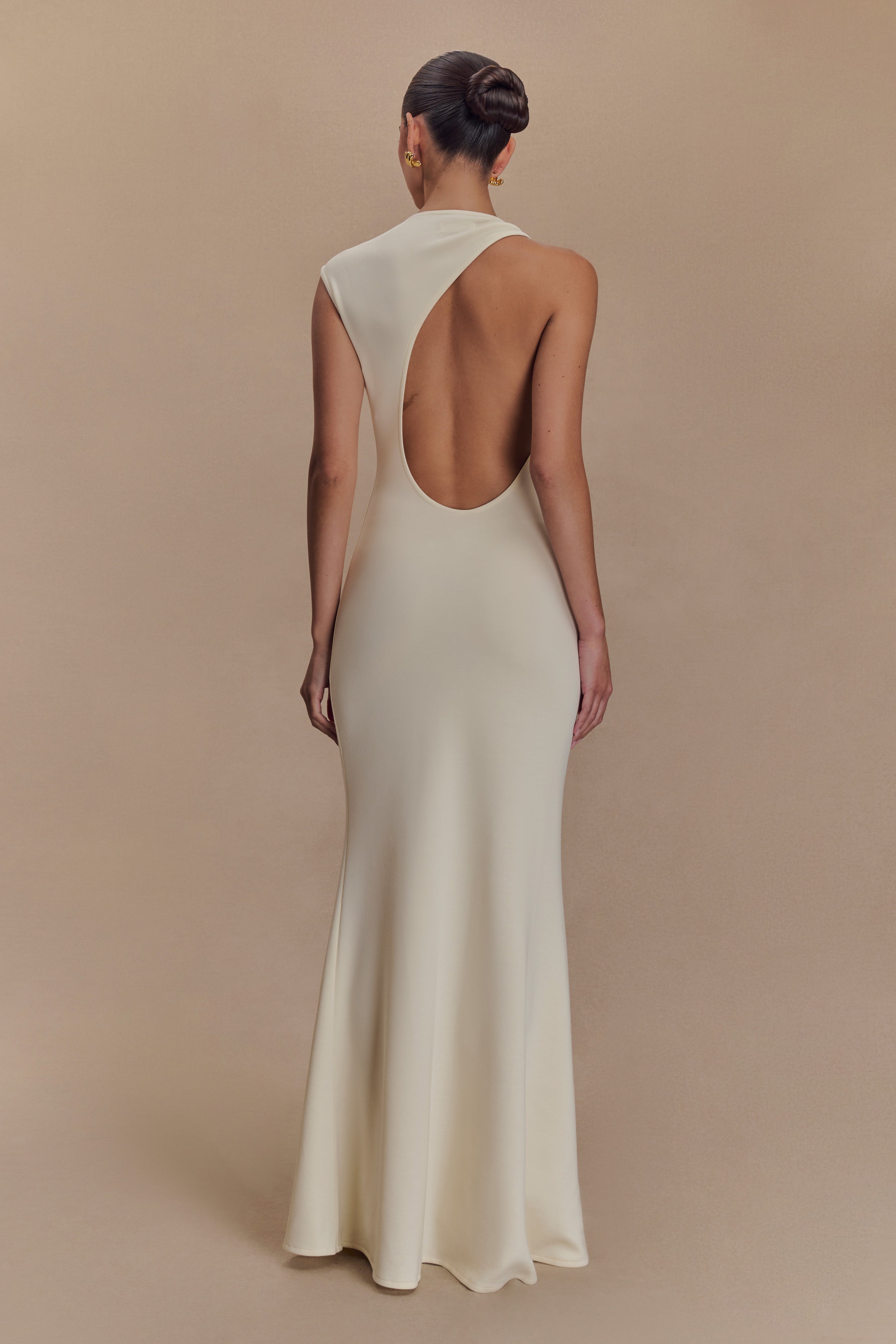 Cut Out Maxi Dress with Open Back & Fishtail Hem | Katerina