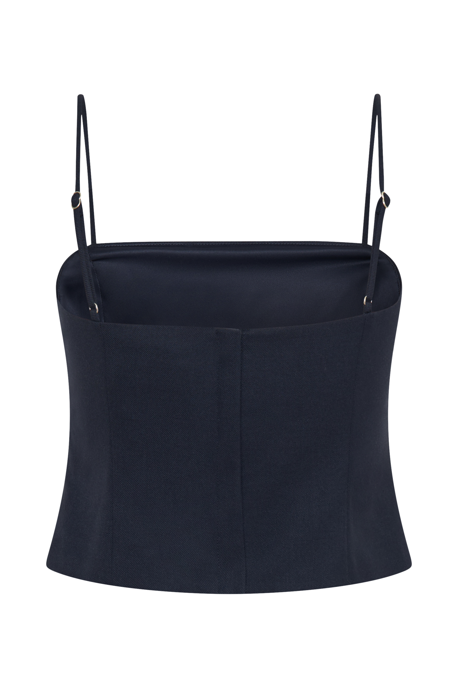 Dark Navy Crop Top with Adjustable Straps & Back Zip | Aberley