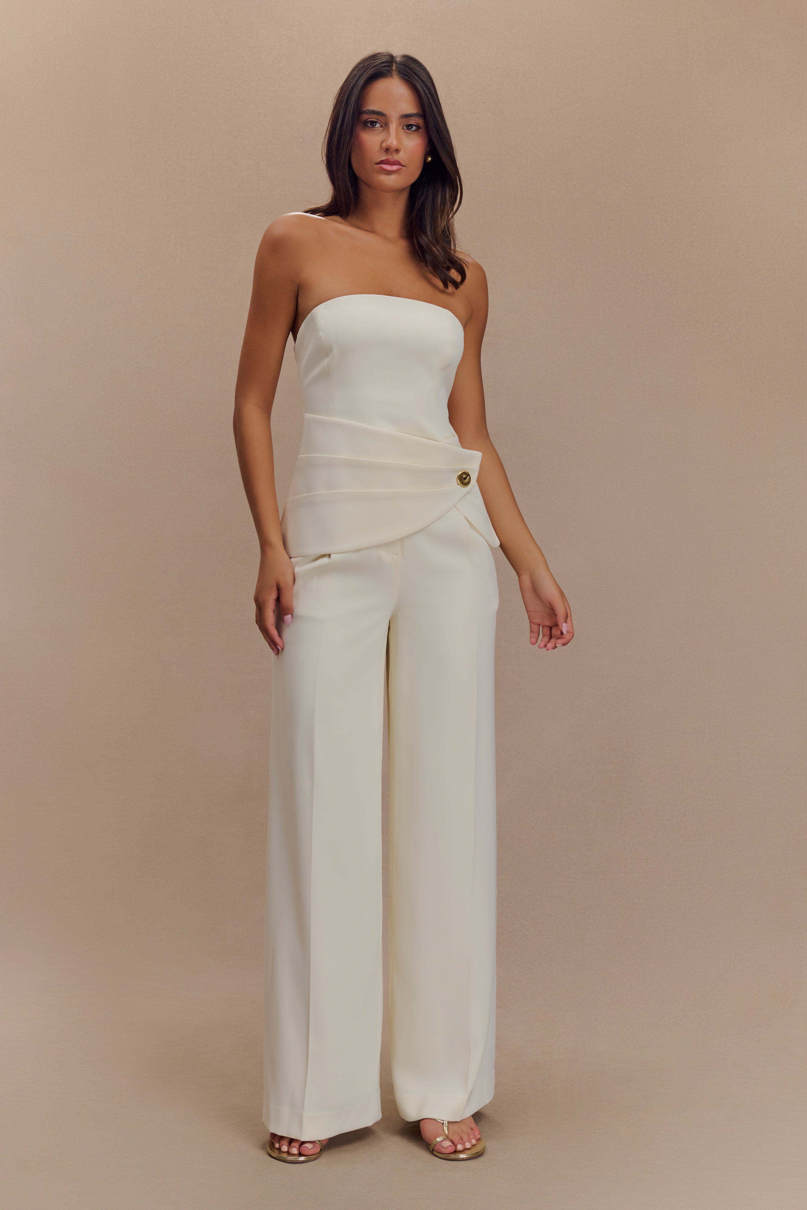 Strapless Suiting Top Ivory - Faith | Fitted & Chic Workwear