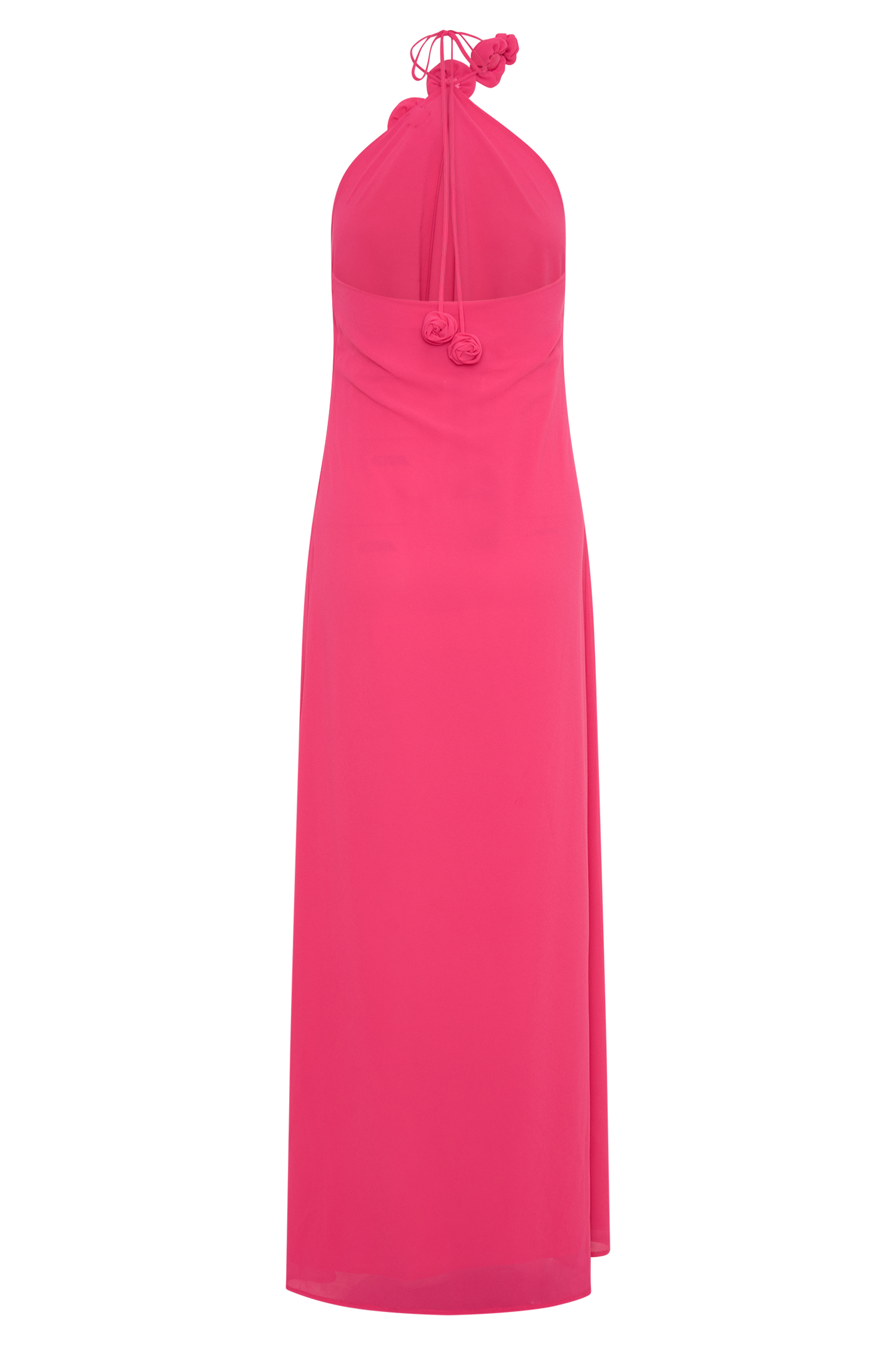 Cowl Neck Maxi Dress with Open Back & Chiffon Detail | Rosalia