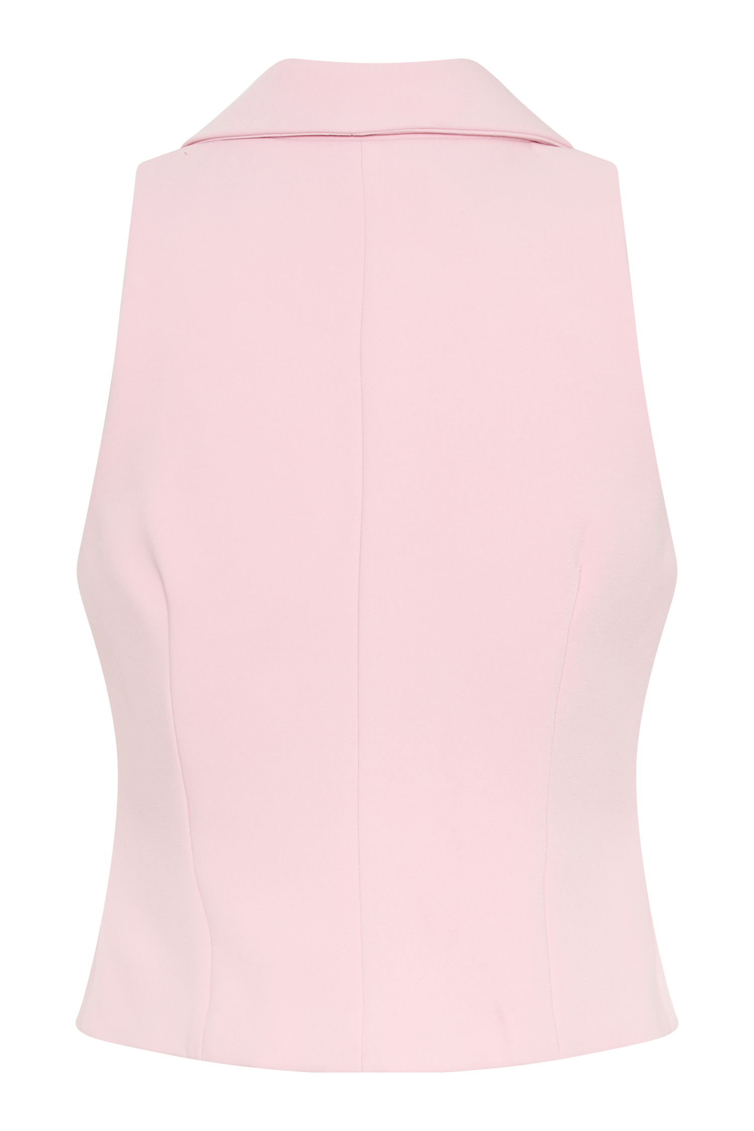 Women's Baby Pink Suiting Vest with V-Neck & Buttons | MURA