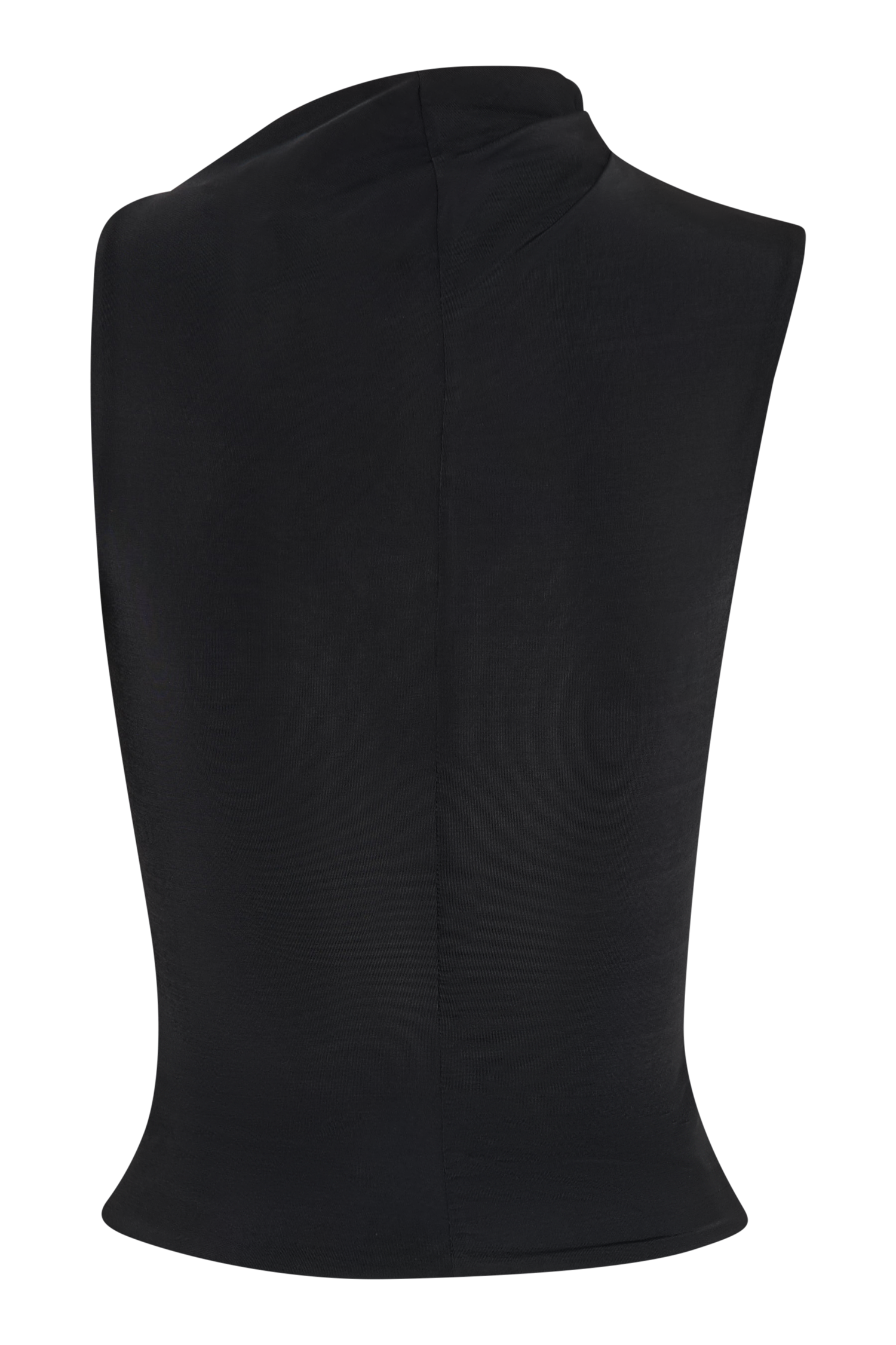 Sleeveless Slinky Top with Asymmetrical Neckline | Hadleigh Black