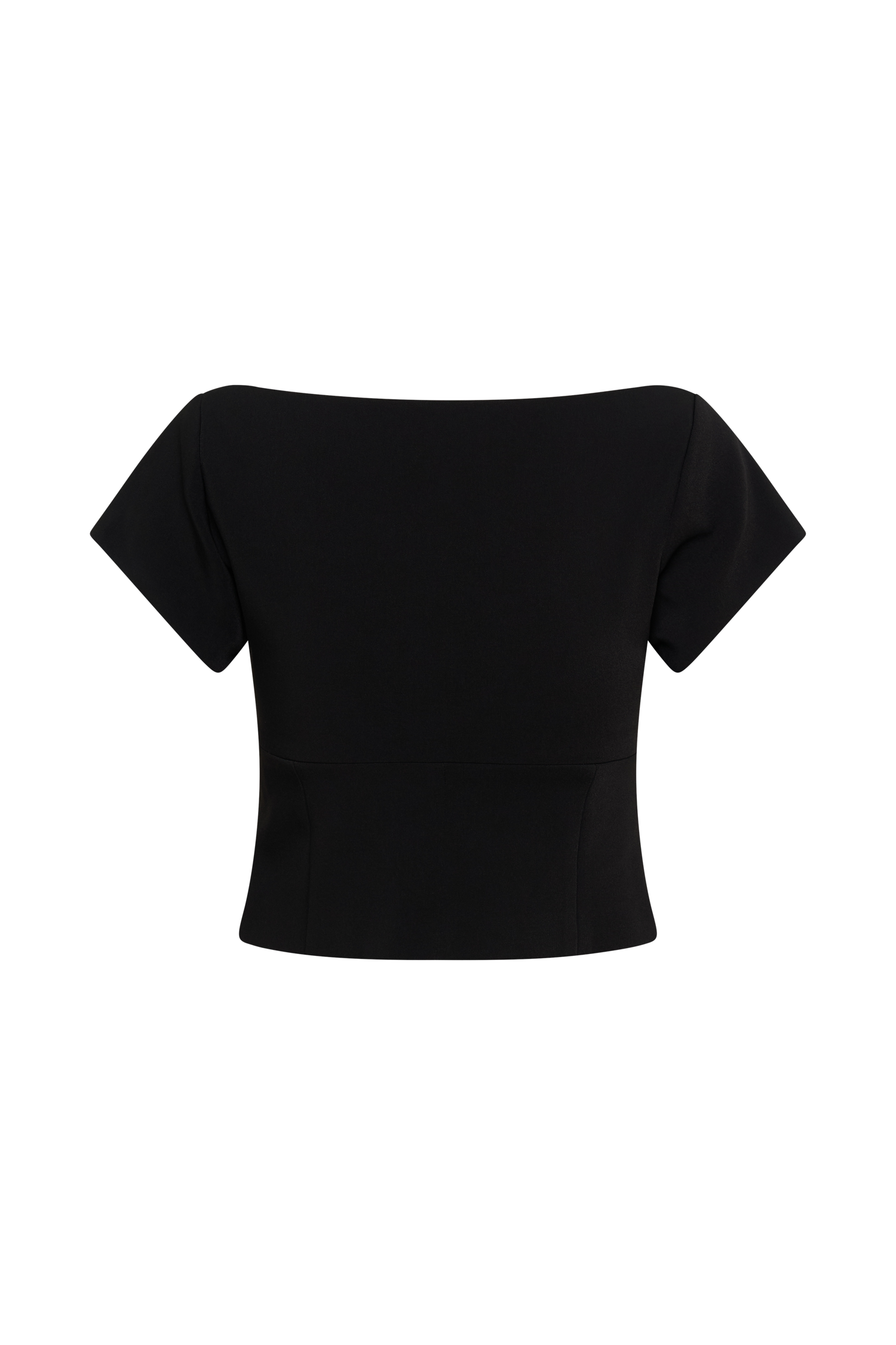 Cap Sleeve Longline Suiting Top for Women - Ellis Black