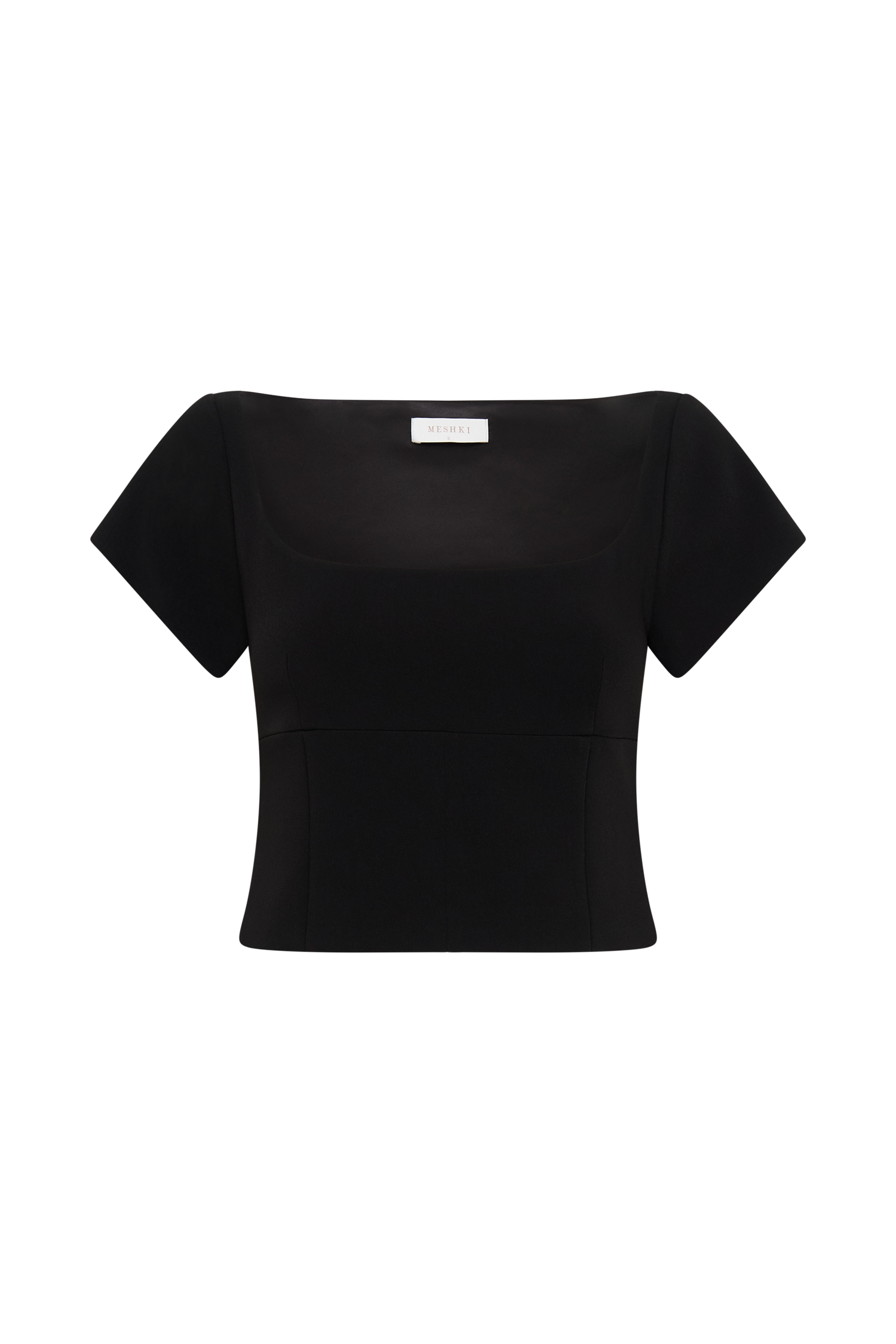 Cap Sleeve Longline Suiting Top for Women - Ellis Black