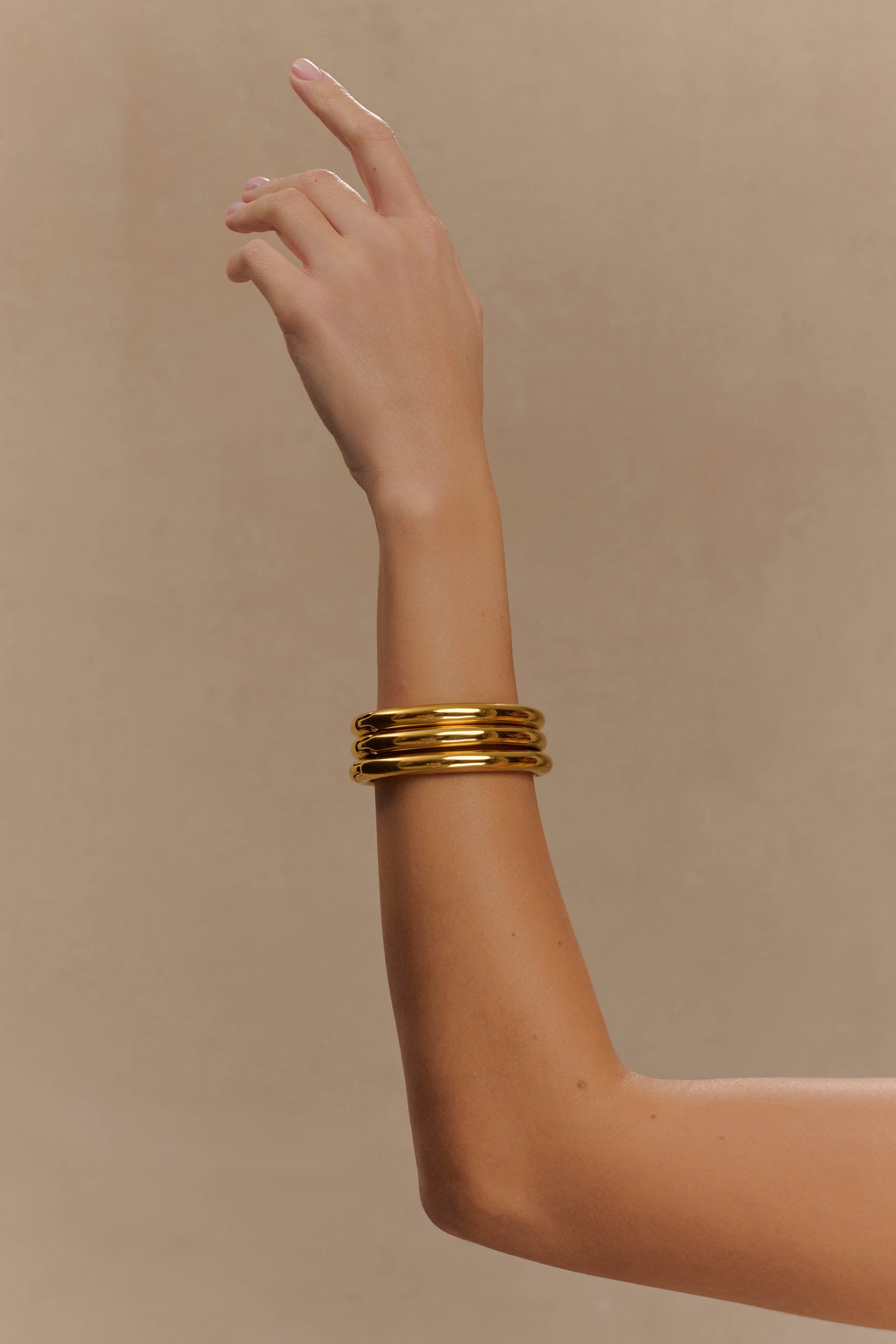 Gold Plated Bangle Set for Women | Leilani Stackable Bracelets