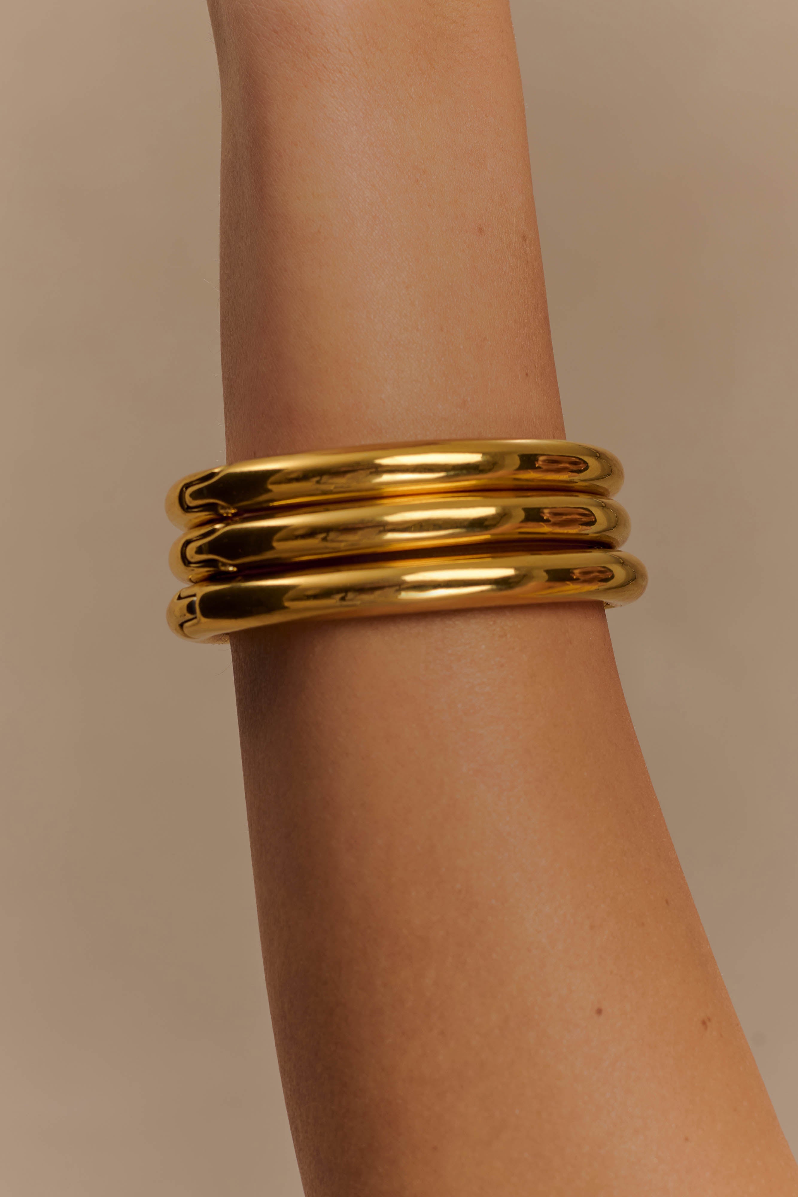 Gold Plated Bangle Set for Women | Leilani Stackable Bracelets