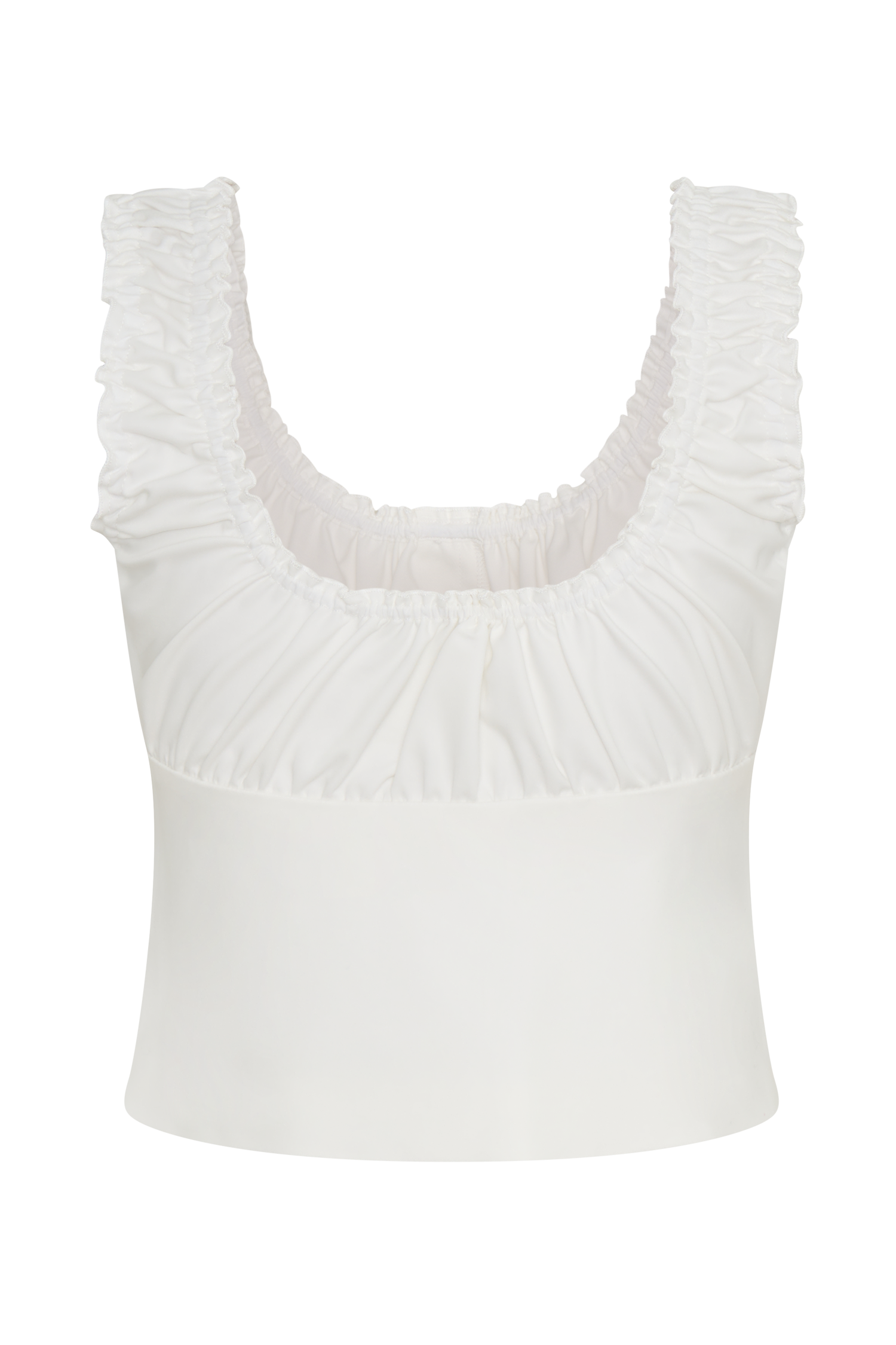 Sleeveless Ruched Bust Top for Women - White | INES