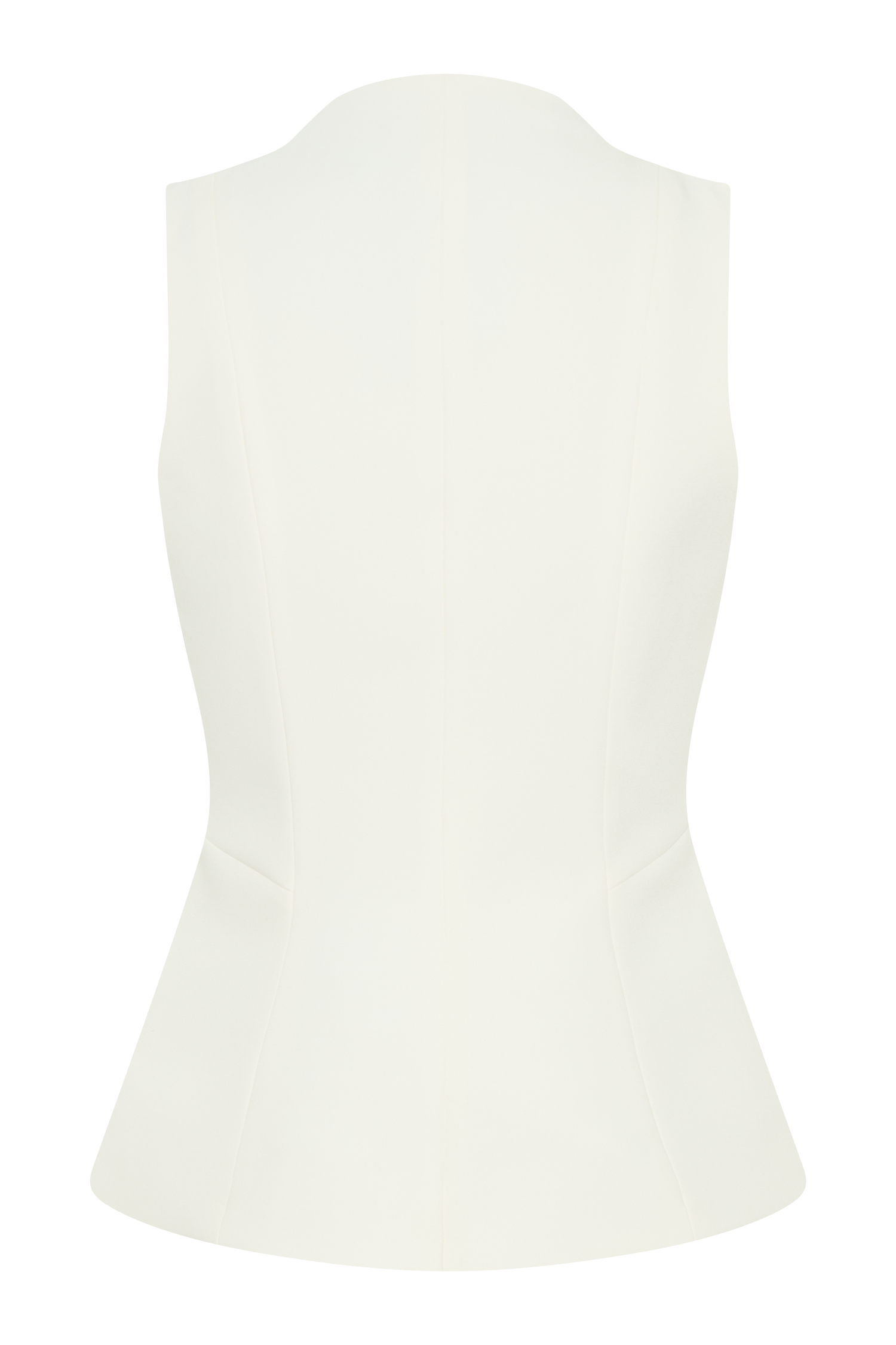 Structured Vest Top with V Neck & Flared Hem | Melinda Ivory