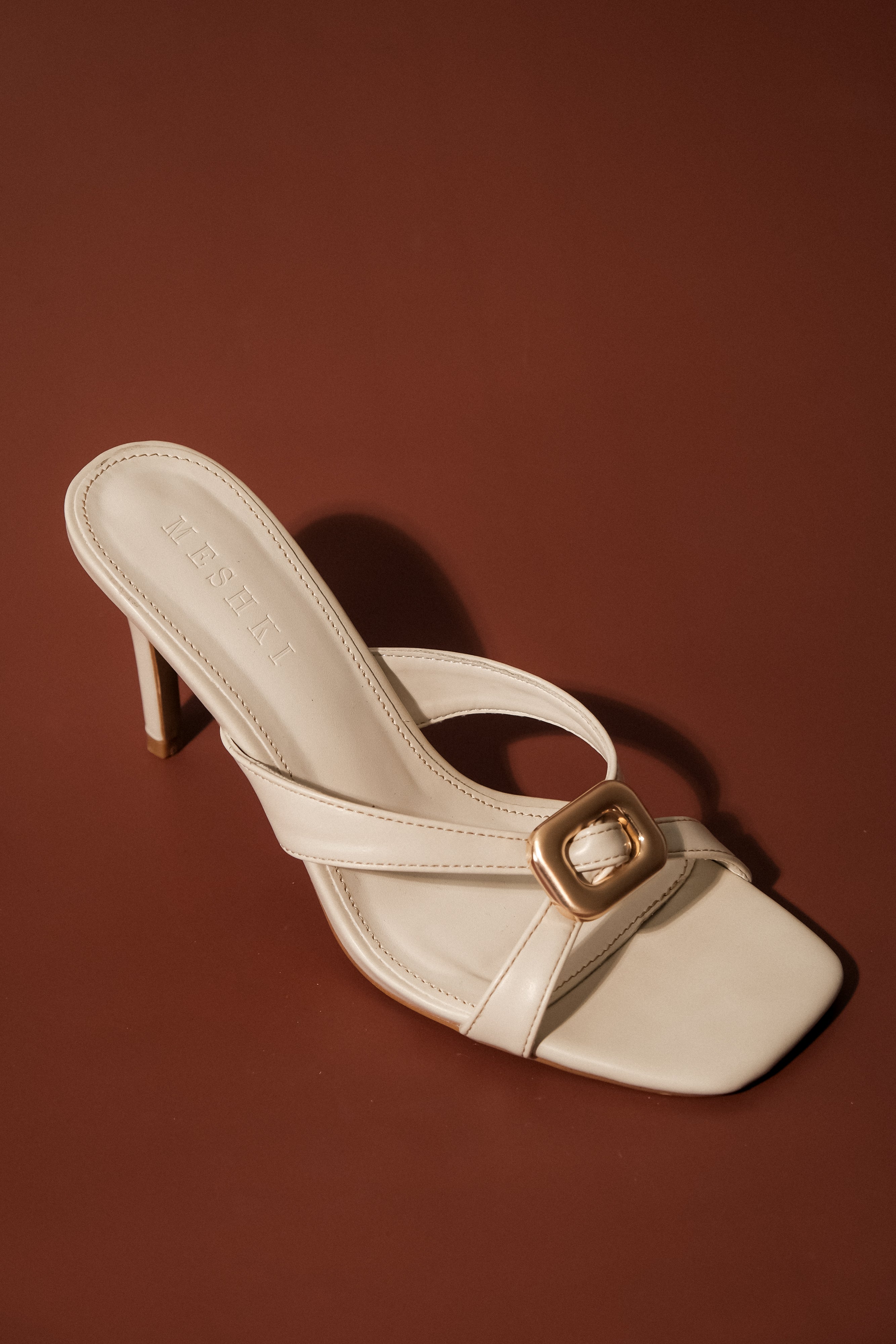 High Heel Stiletto with Gold Hardware & Cross Straps | Jodie Ivory