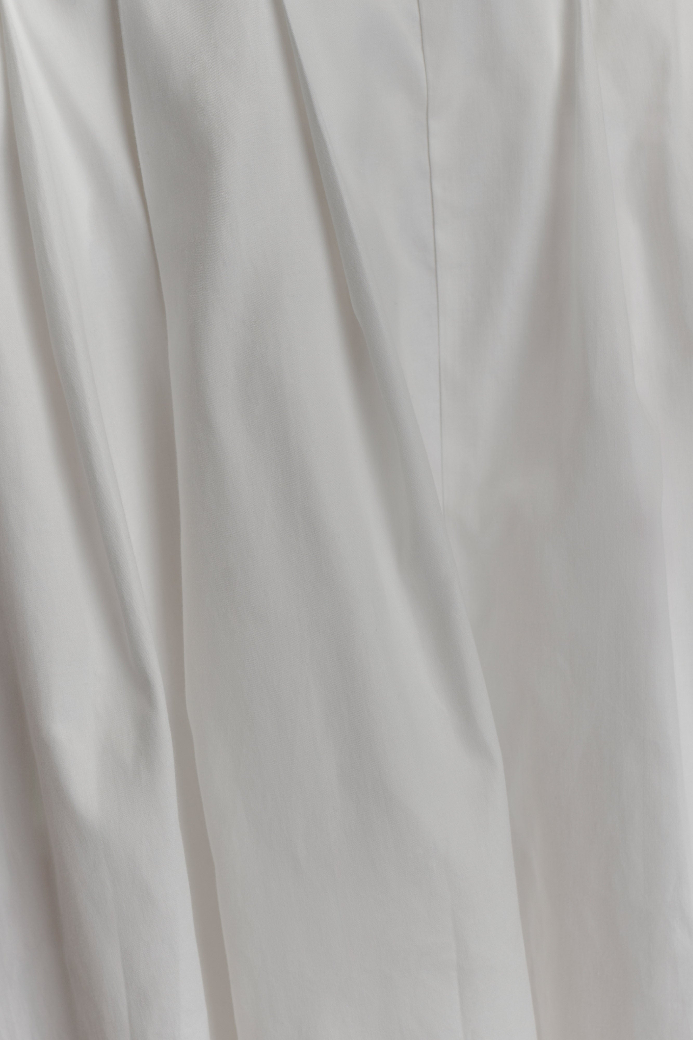 White A-Line Midi Skirt with Pleated Waistband | Mae