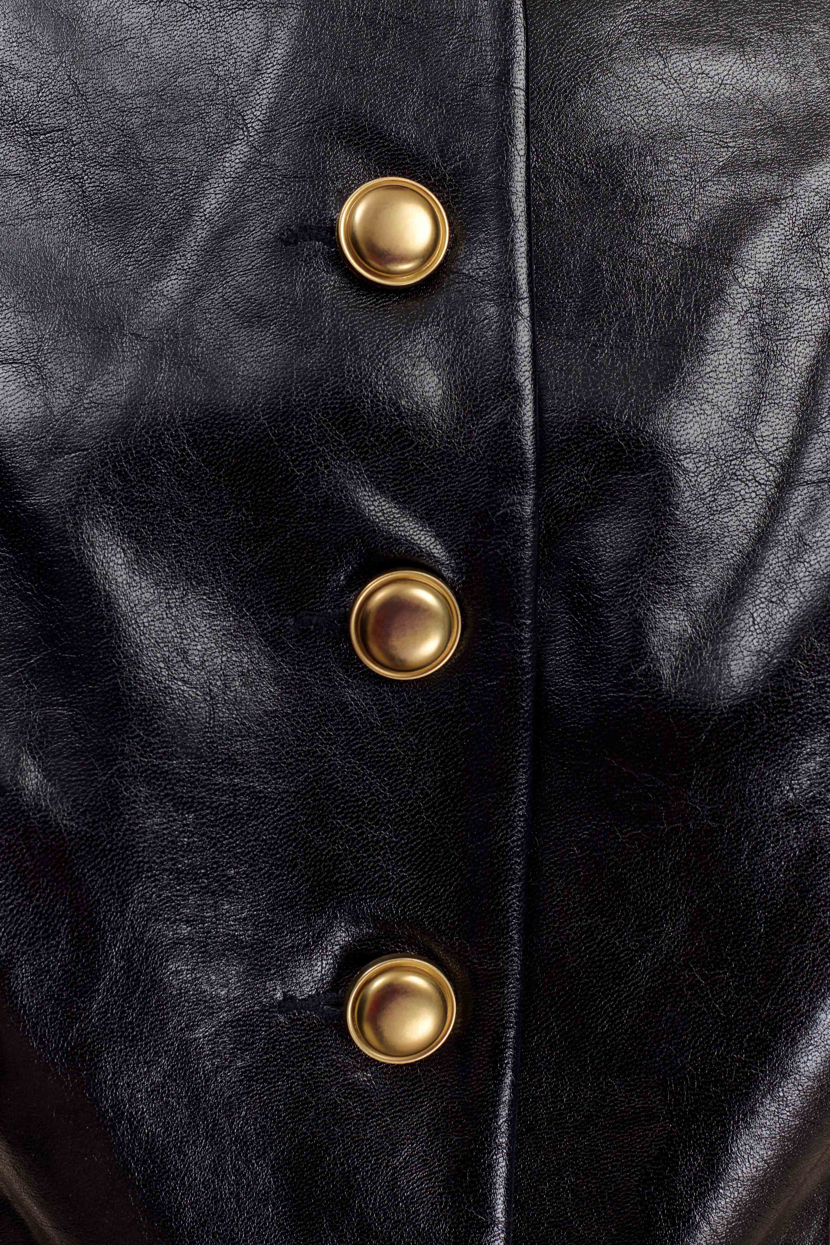 Faux Leather Sleeveless Vest for Women | Coralia Black