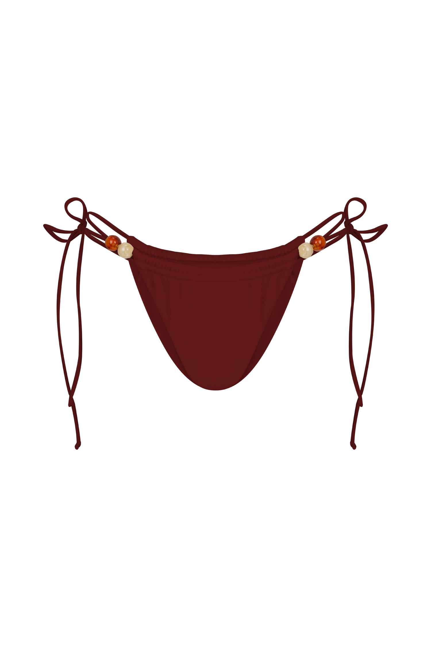 Beaded Bikini Bottom with Adjustable Ties | Memphis Wine