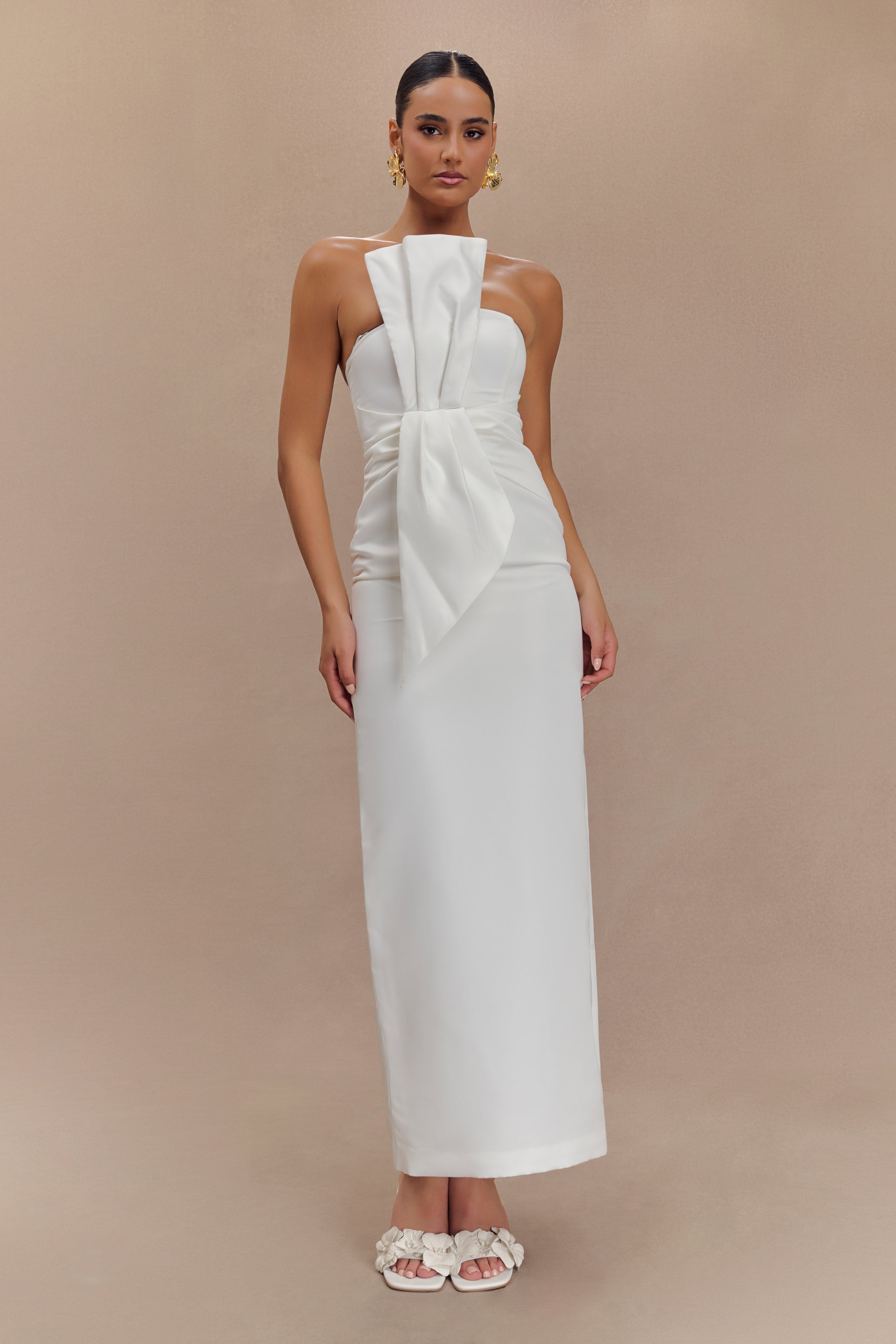 Strapless Satin Maxi Dress for Formal Events | Cyrill