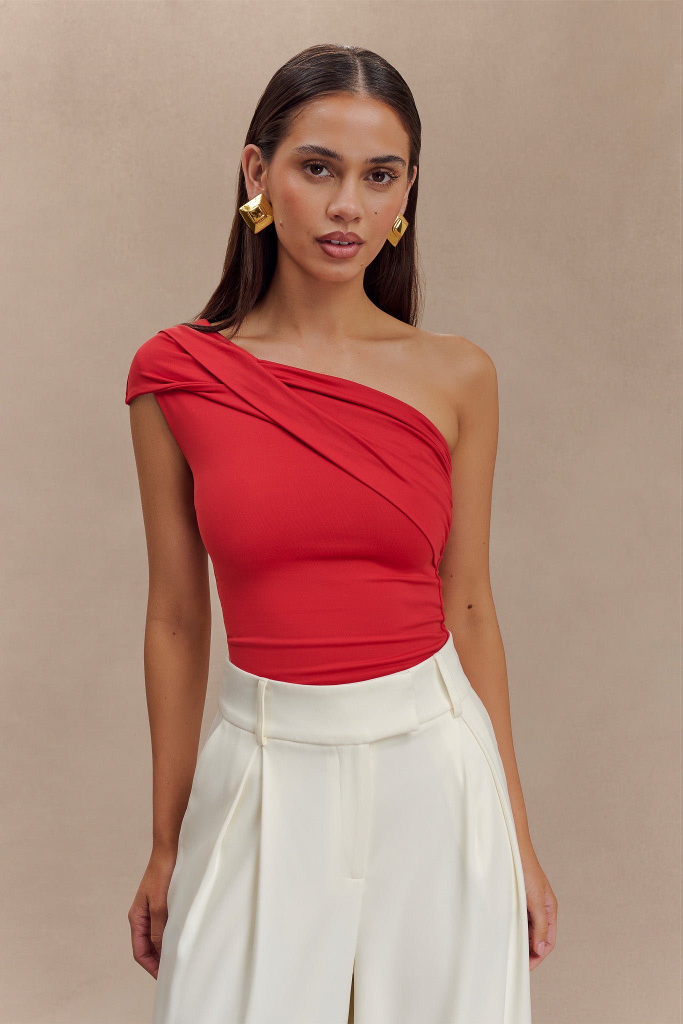 Eco-Friendly One Shoulder Twist Top | Solene Recycled Nylon
