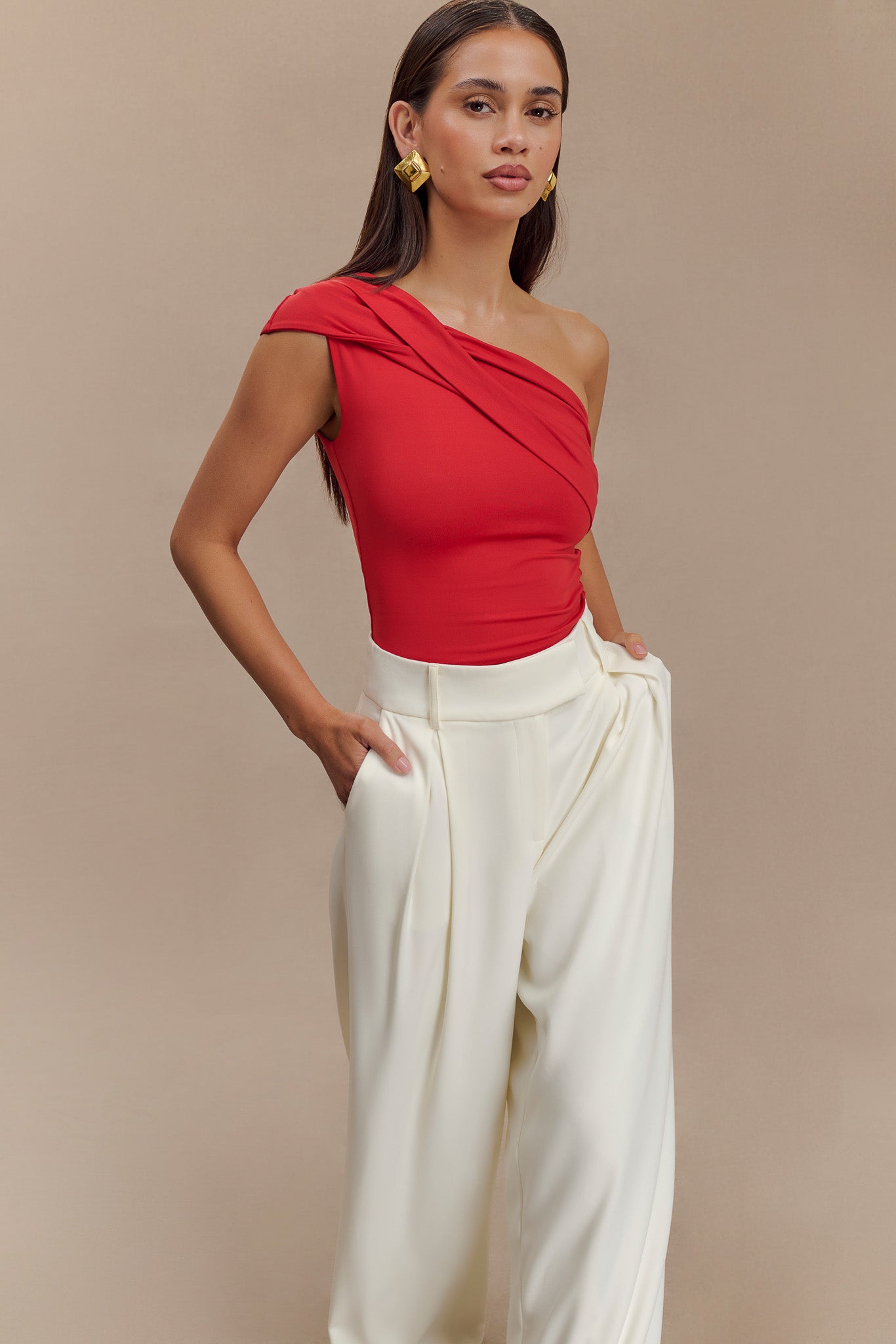 Eco-Friendly One Shoulder Twist Top | Solene Recycled Nylon