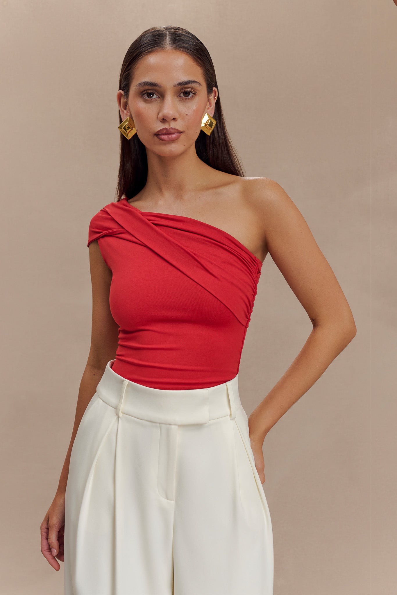 Eco-Friendly One Shoulder Twist Top | Solene Recycled Nylon