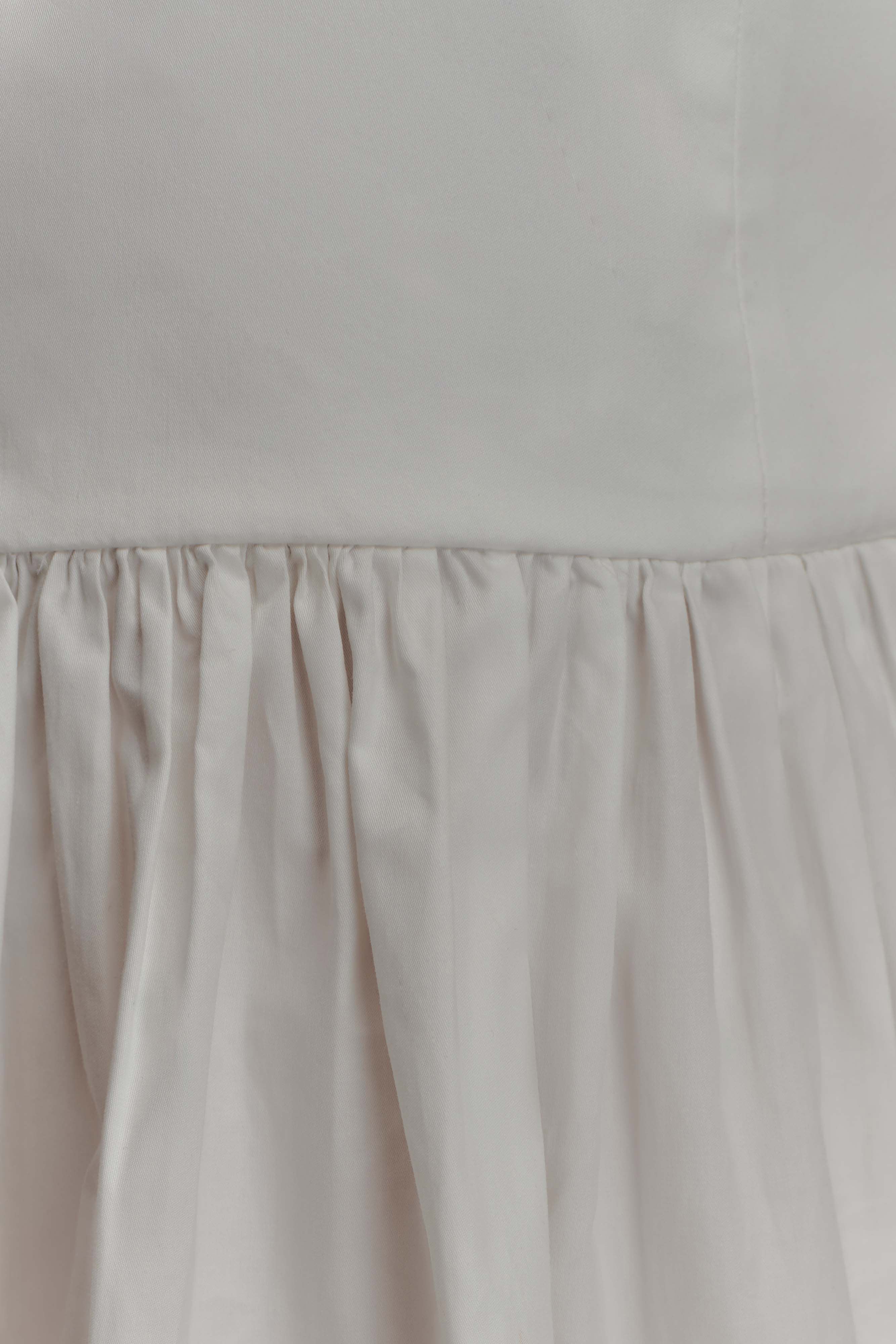White Maxi Skirt with Fitted Drop Waist & Side Zip | Autumn
