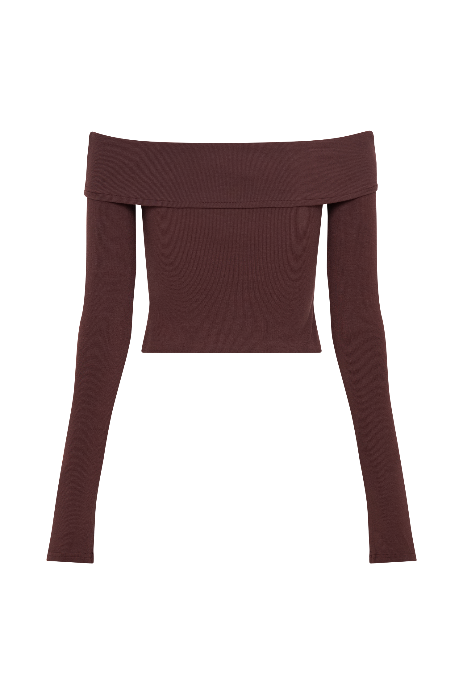 Cut Out Modal Long Sleeve Top with Bardot Neckline | Briah