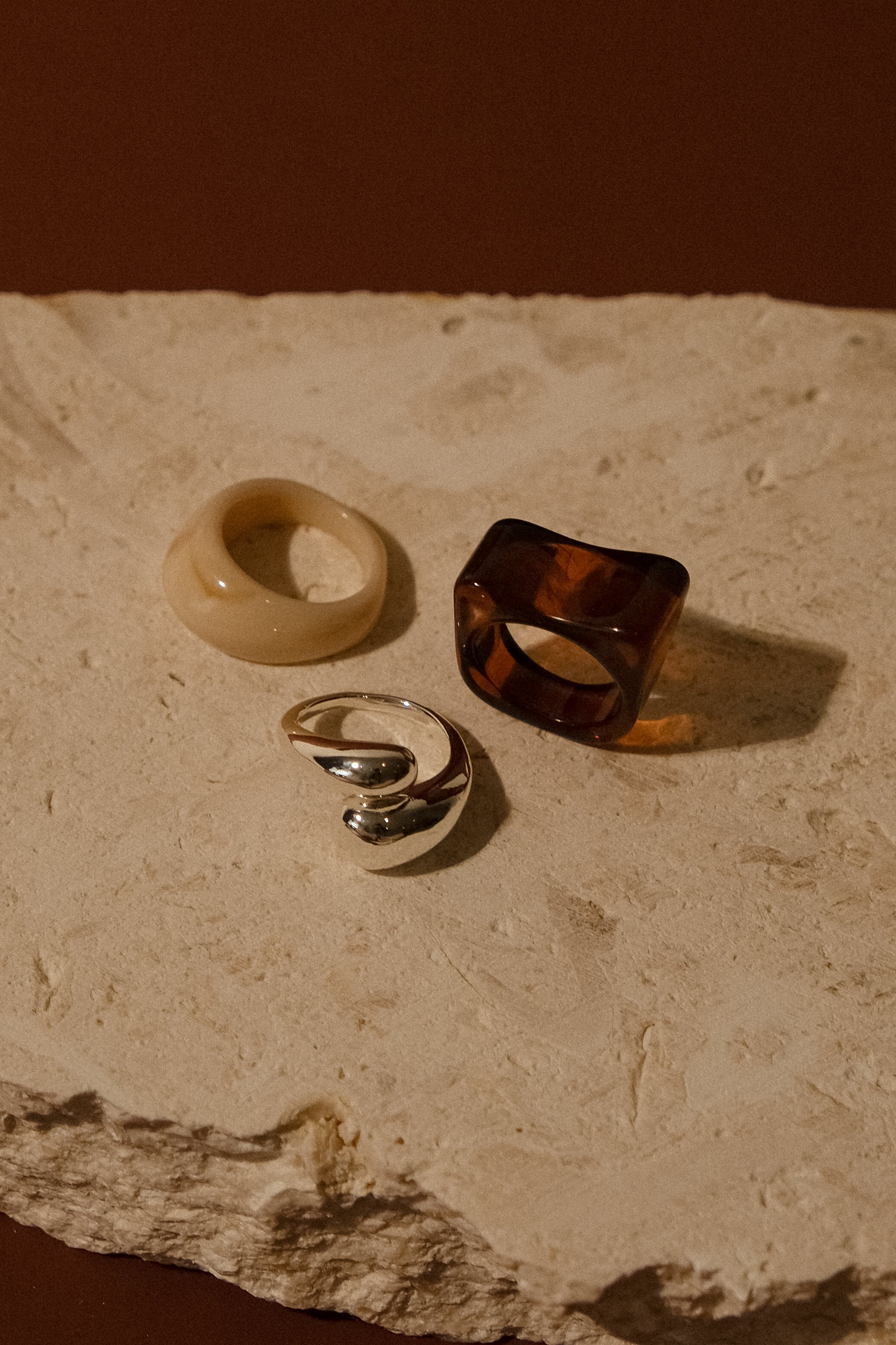 Silver Stack Ring Set with Gradient Colors | Romeo 3