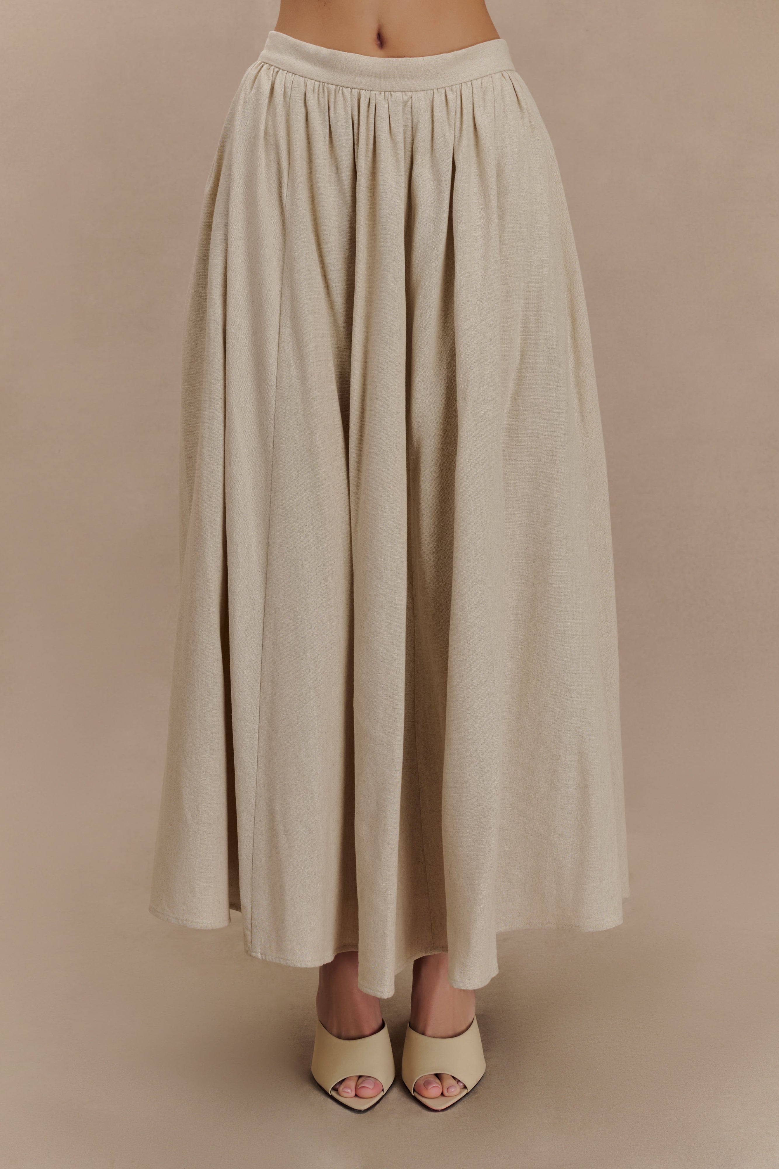 Linen Maxi Skirt with High Waist & Concealed Zipper | Clarence