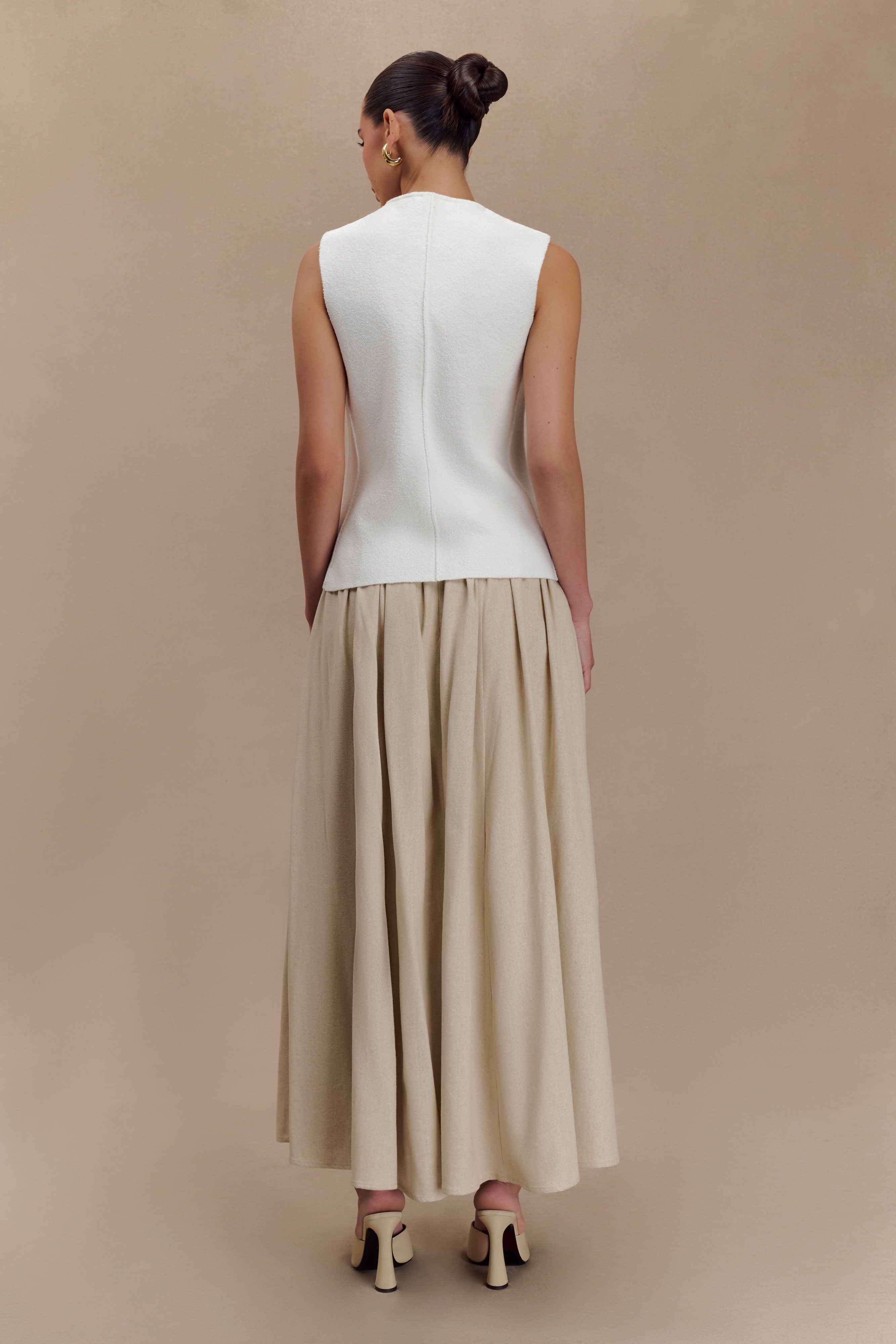 Linen Maxi Skirt with High Waist & Concealed Zipper | Clarence