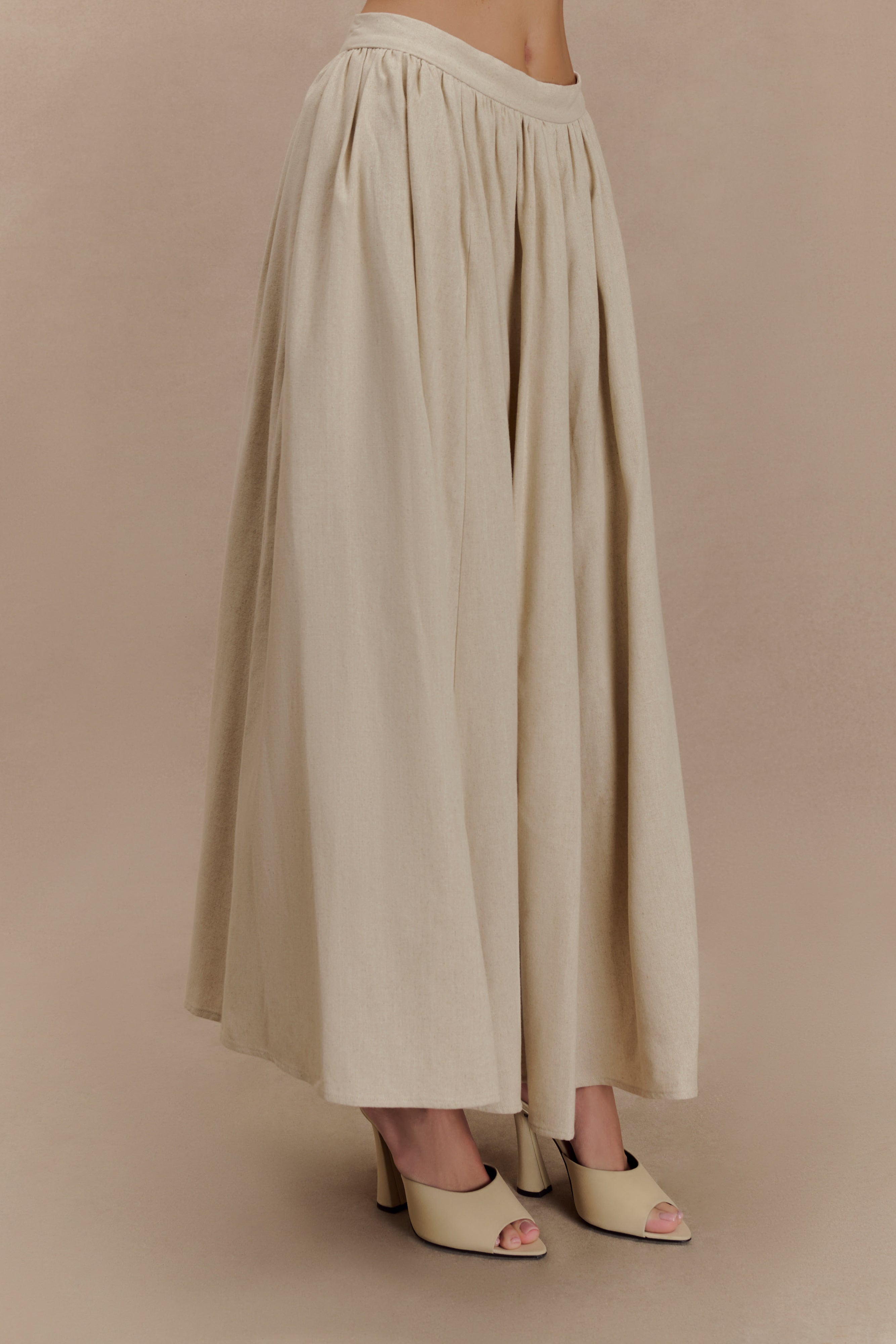 Linen Maxi Skirt with High Waist & Concealed Zipper | Clarence