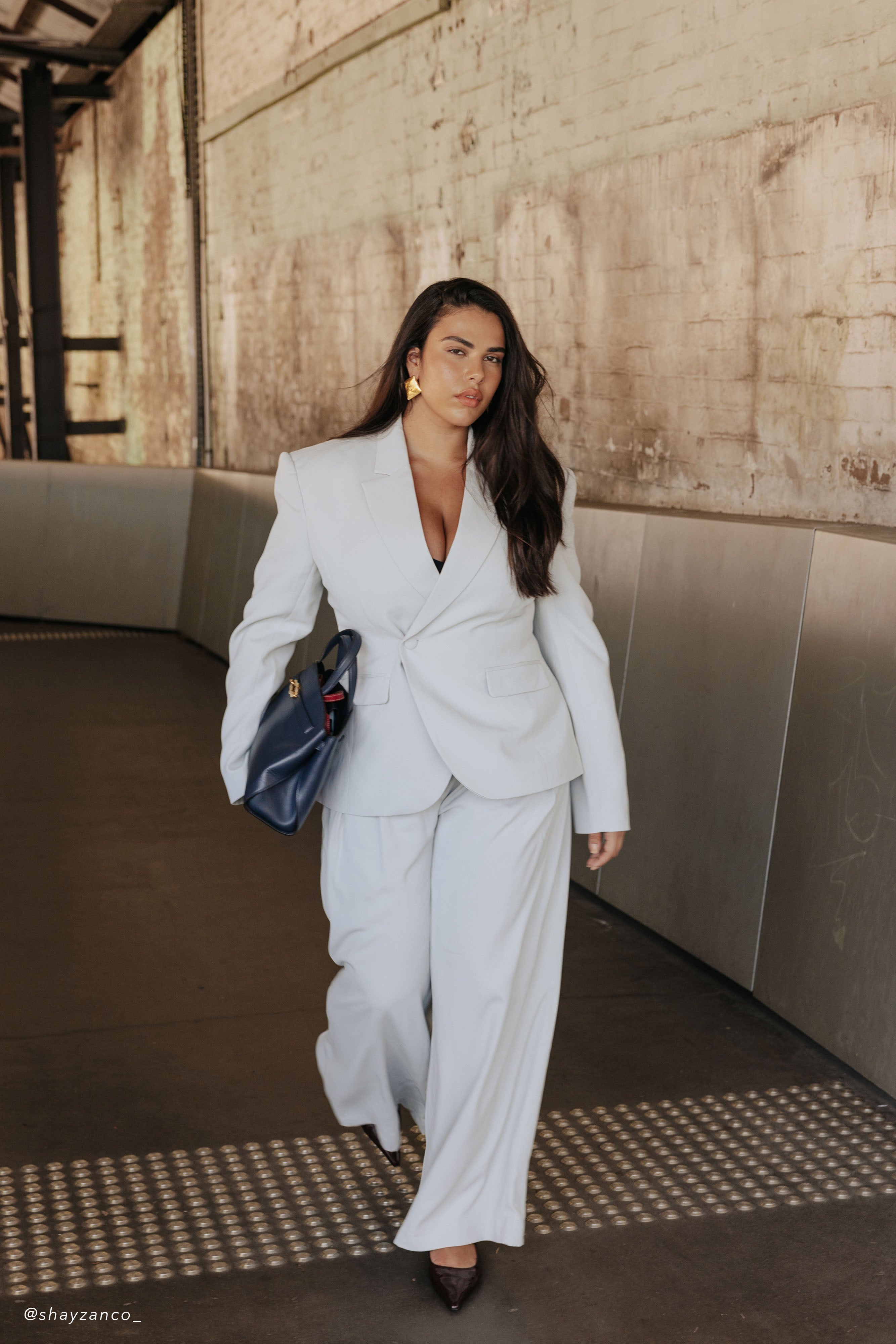 Light Sage Cinched Suiting Blazer with Waist Sculpting | Jameson