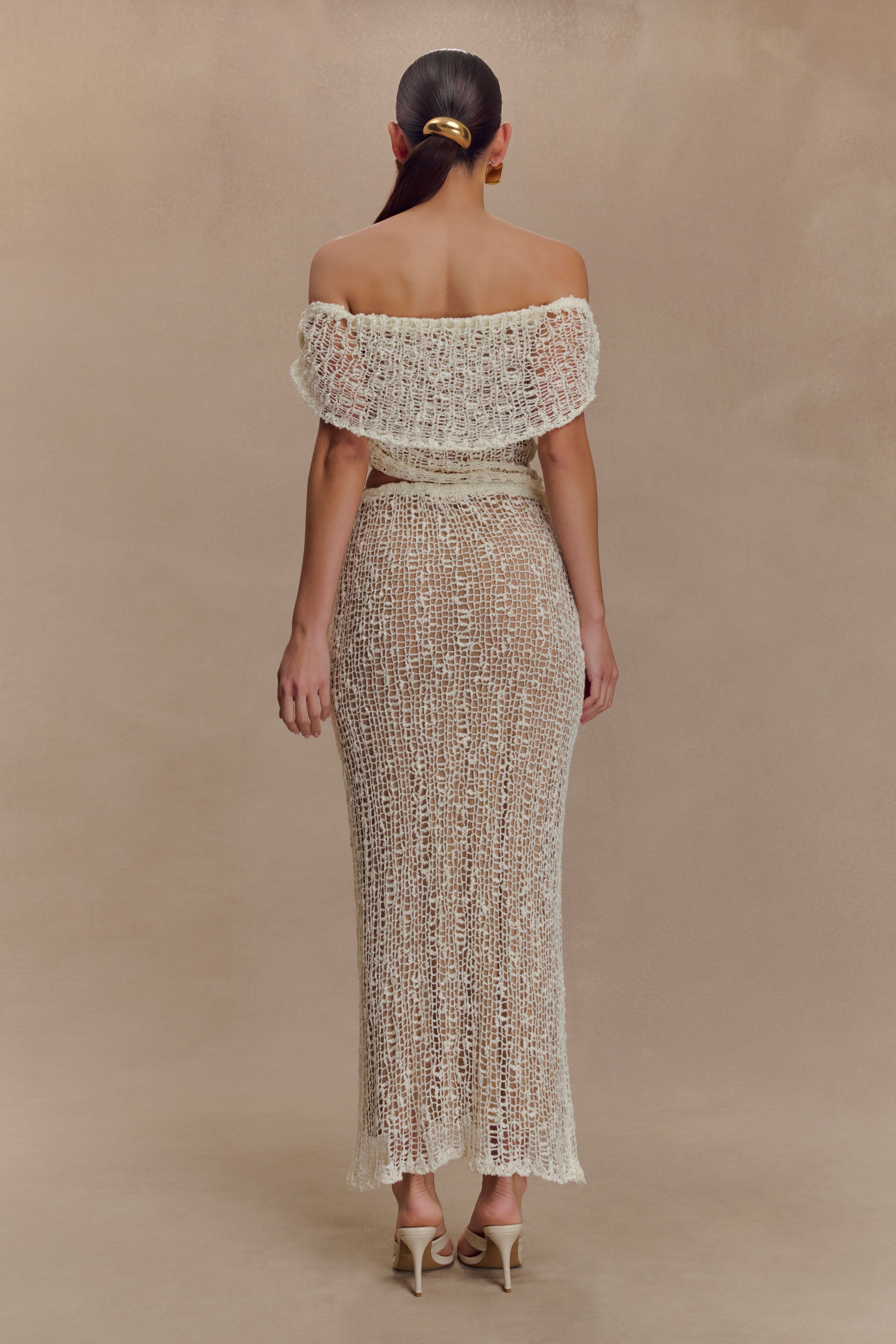 Off Shoulder Knit Top for Women - Ivory | Cordelia