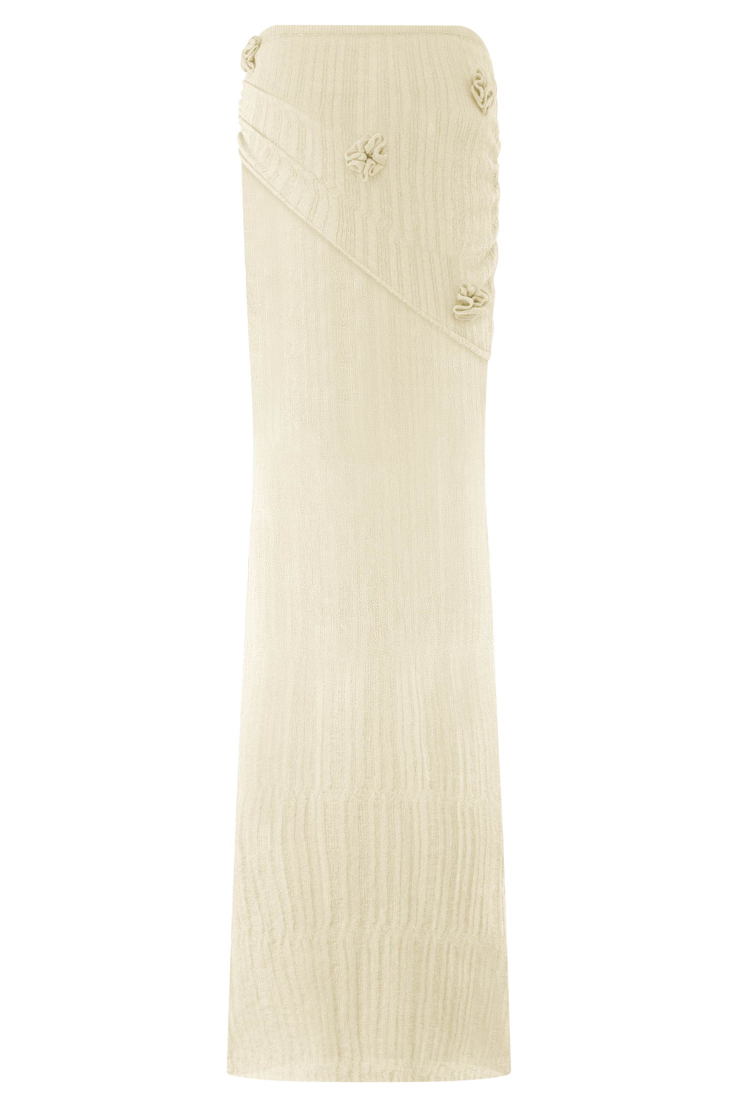 Knit Maxi Skirt with Fishtail Hem & Floral Detail | Orianna Orchid