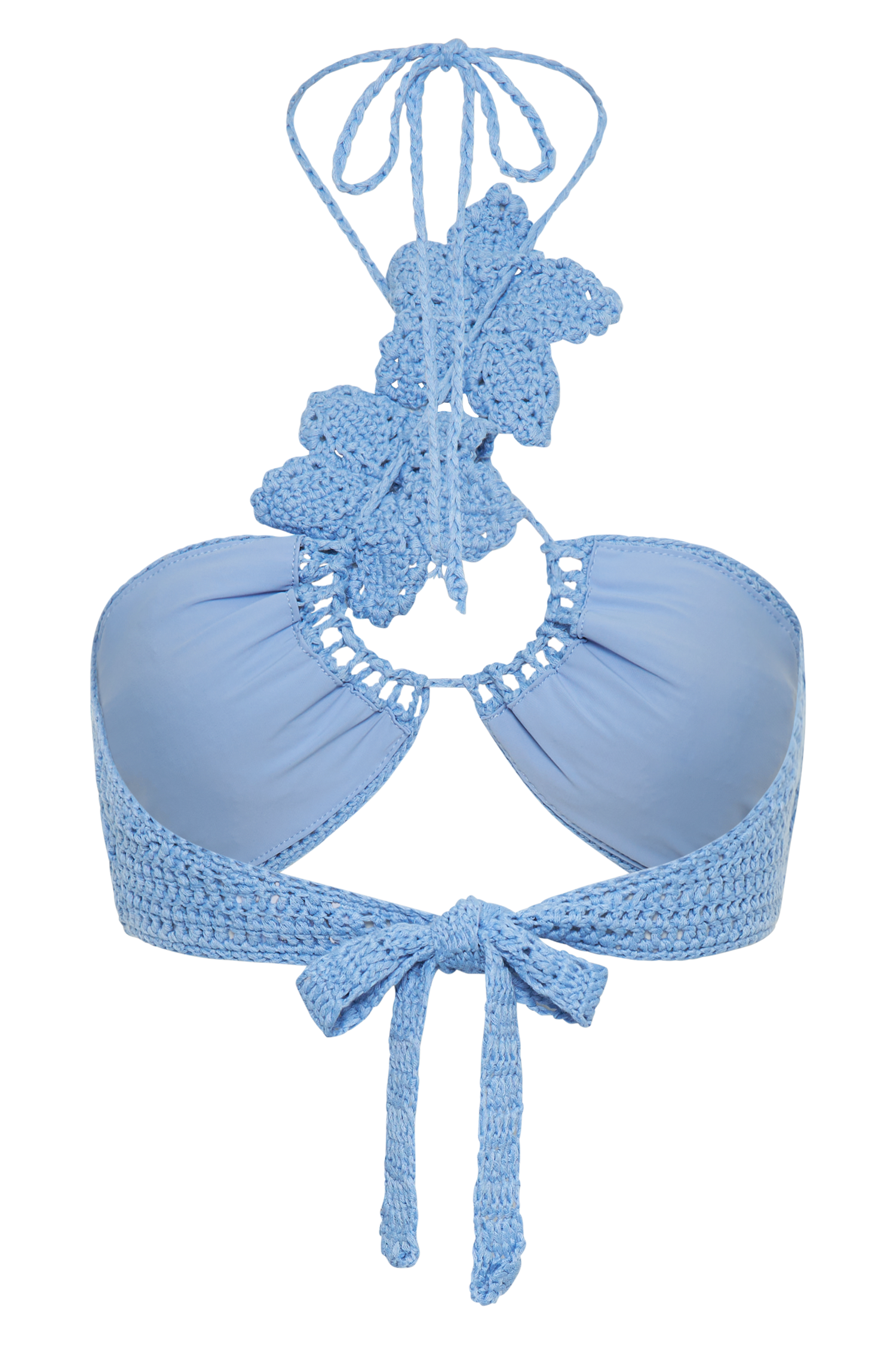 Floral Crochet Bikini Top with Adjustable Halter | River Blue