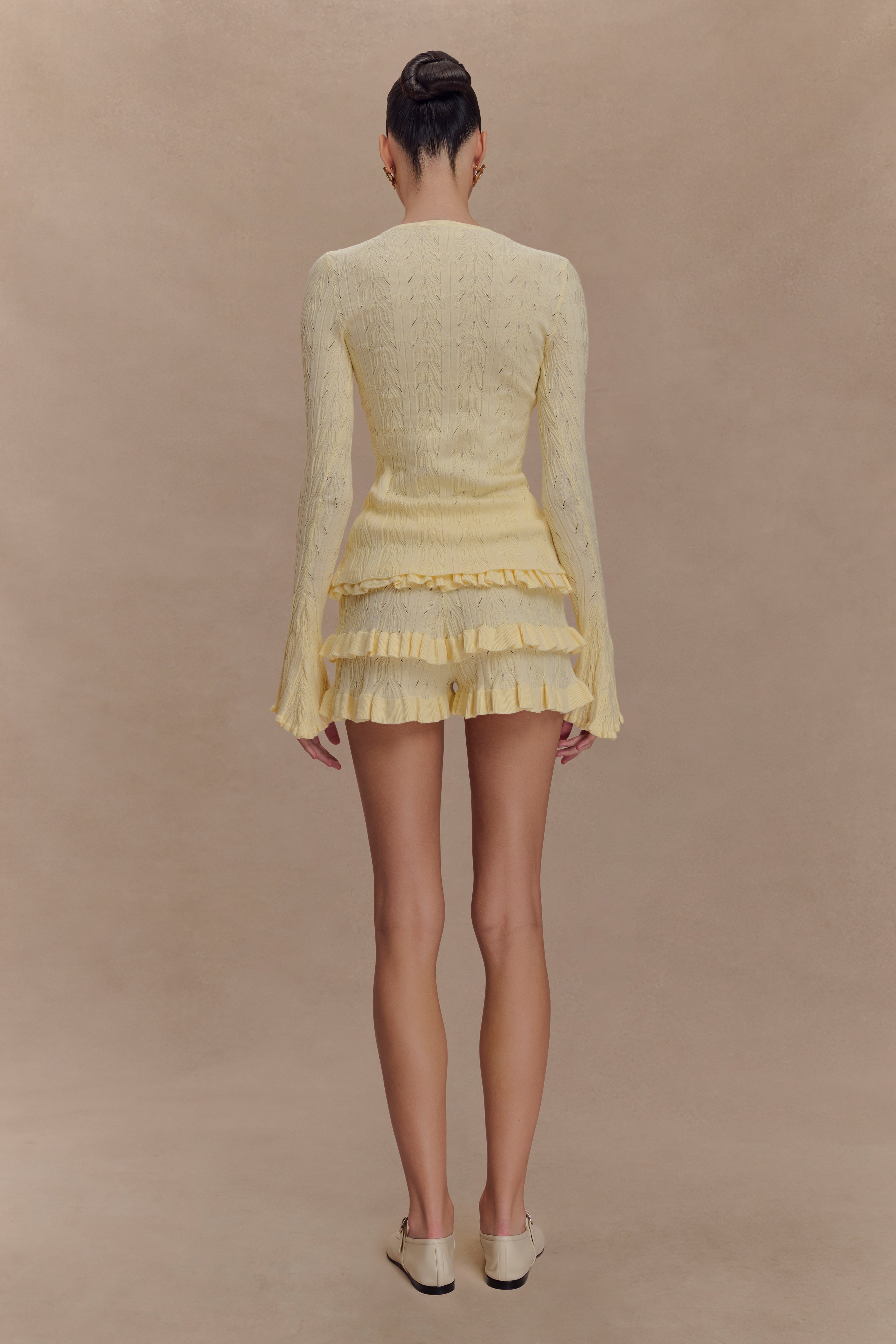 Pointelle Bell Sleeve Cardigan - Vintage-Inspired & Feminine | AMY