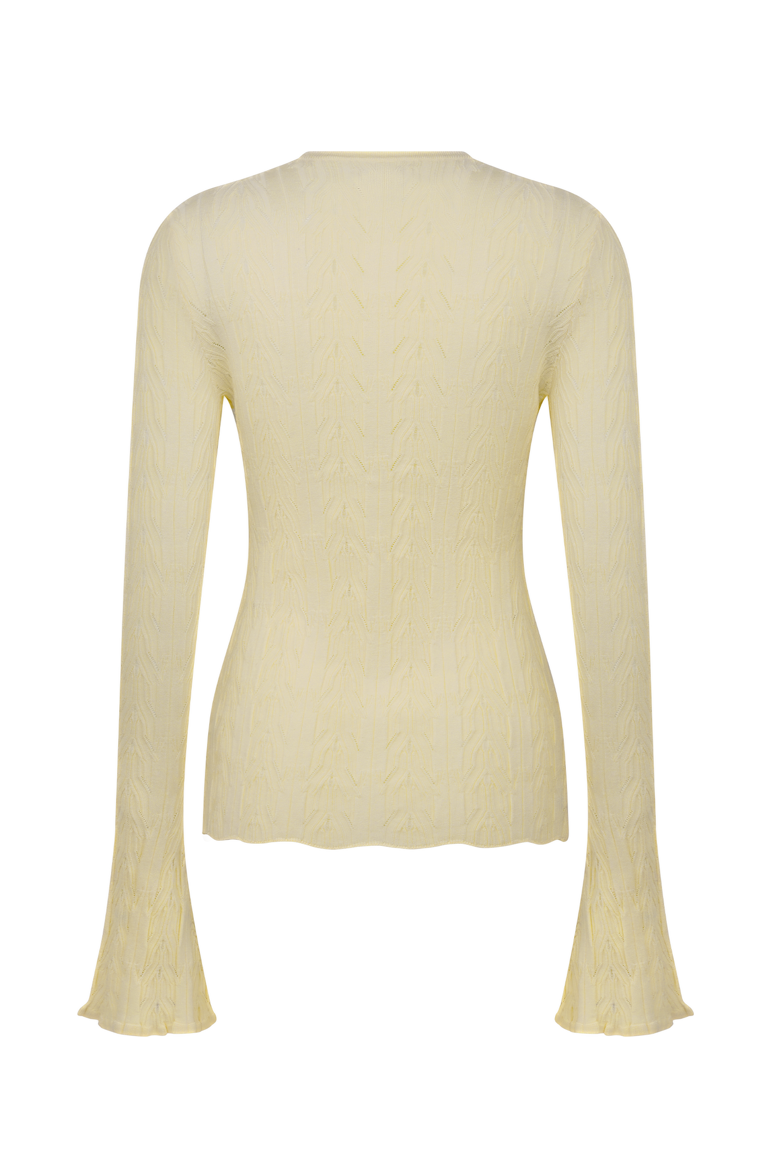 Pointelle Bell Sleeve Cardigan - Vintage-Inspired & Feminine | AMY