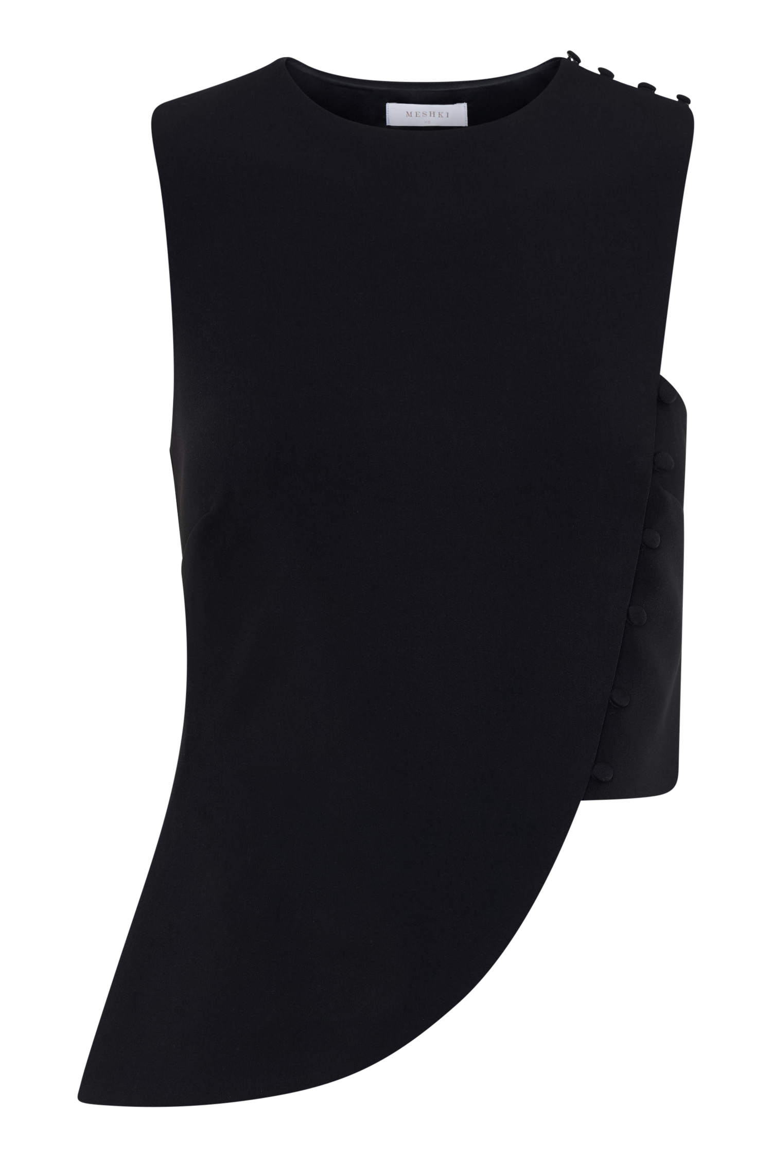 Asymmetric Sleeveless Suiting Top for Women - Astrid Black