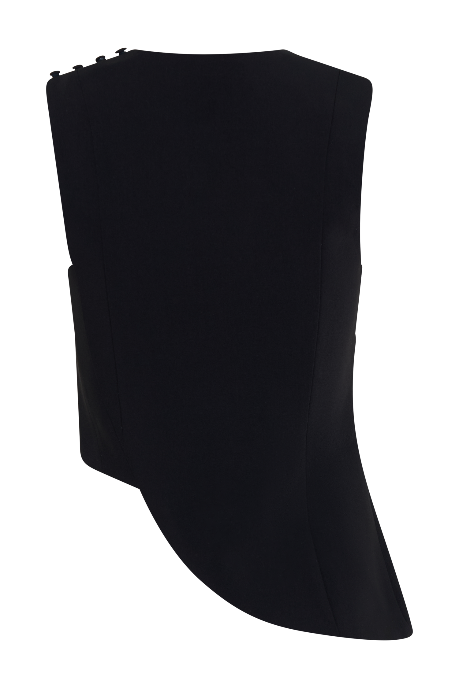 Asymmetric Sleeveless Suiting Top for Women - Astrid Black