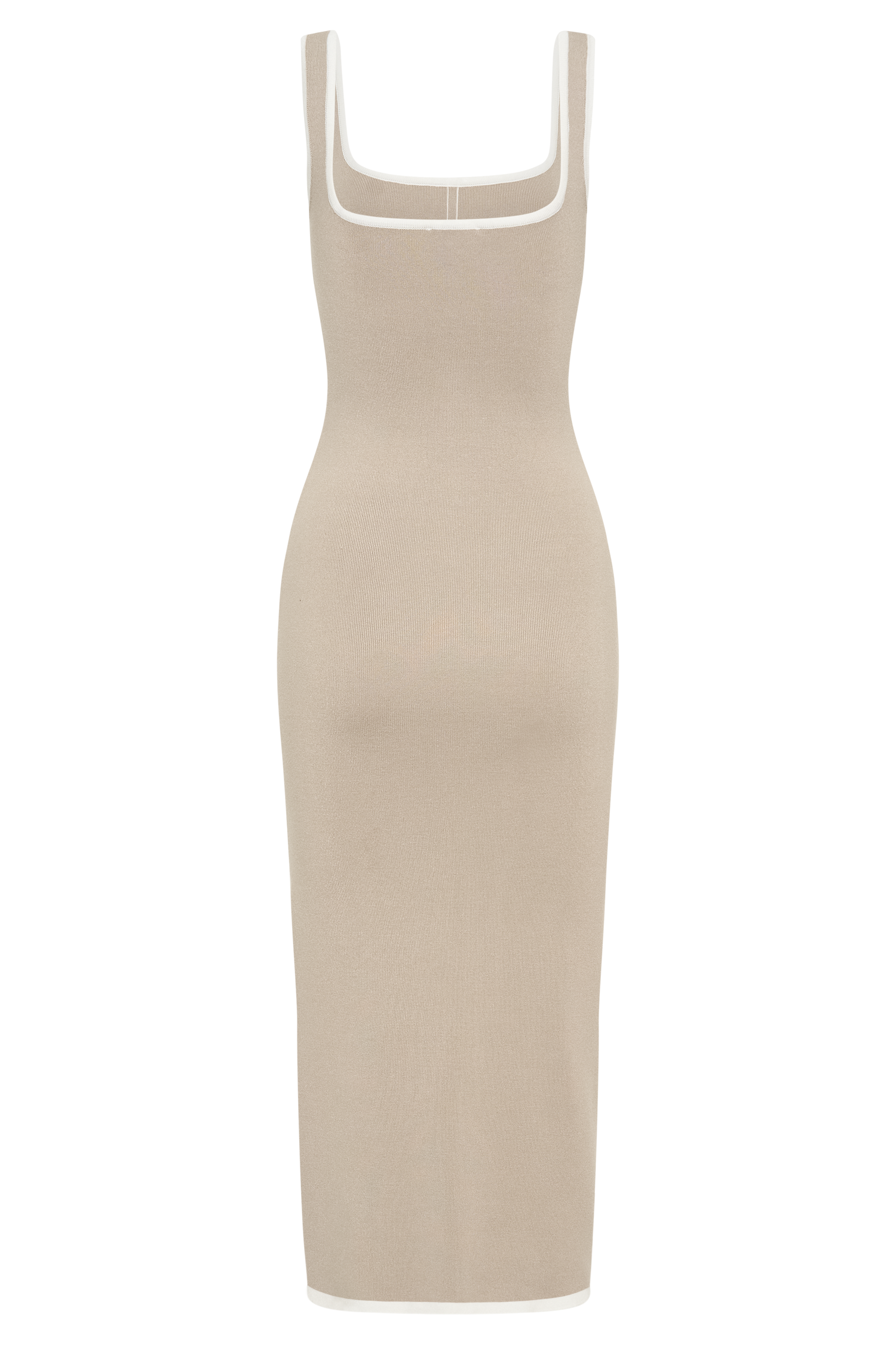 Contrast Knit Midi Dress with Square Neckline | Eimear
