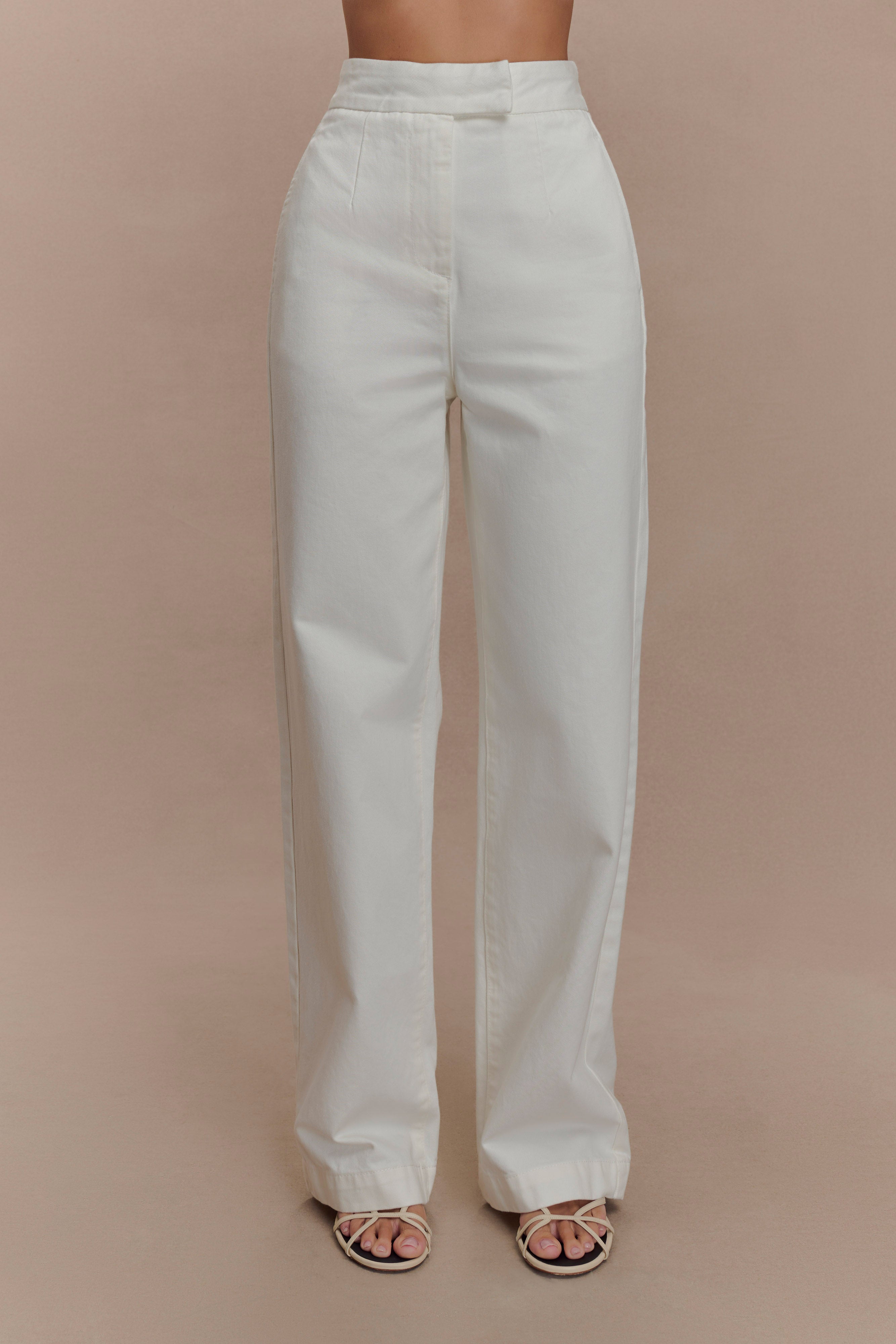 Wide Leg Denim Jeans High Waisted for Women | Rayne White