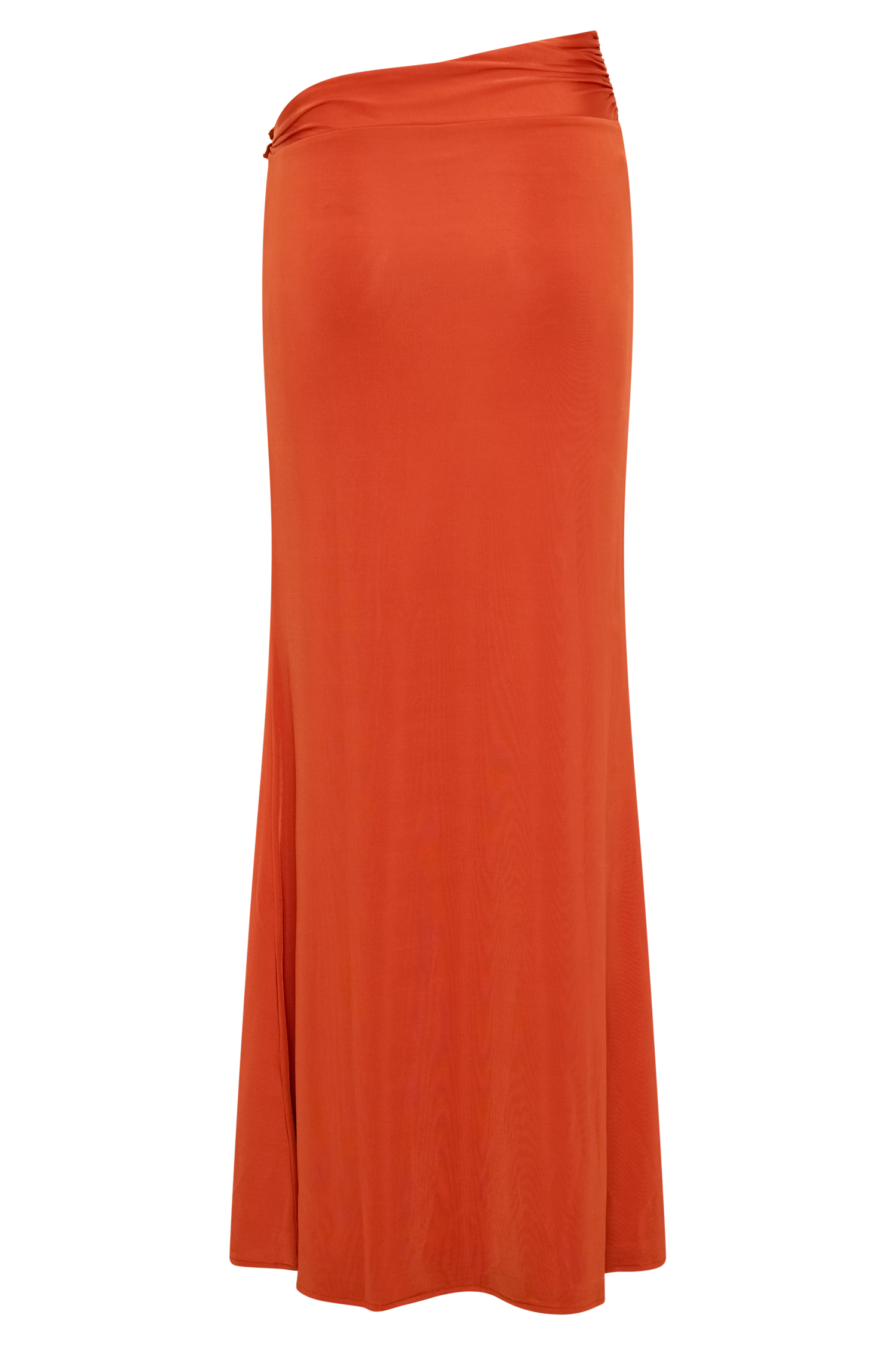 Asymmetrical Maxi Skirt with Floral Hardware - Ainsley | Burnt Orange