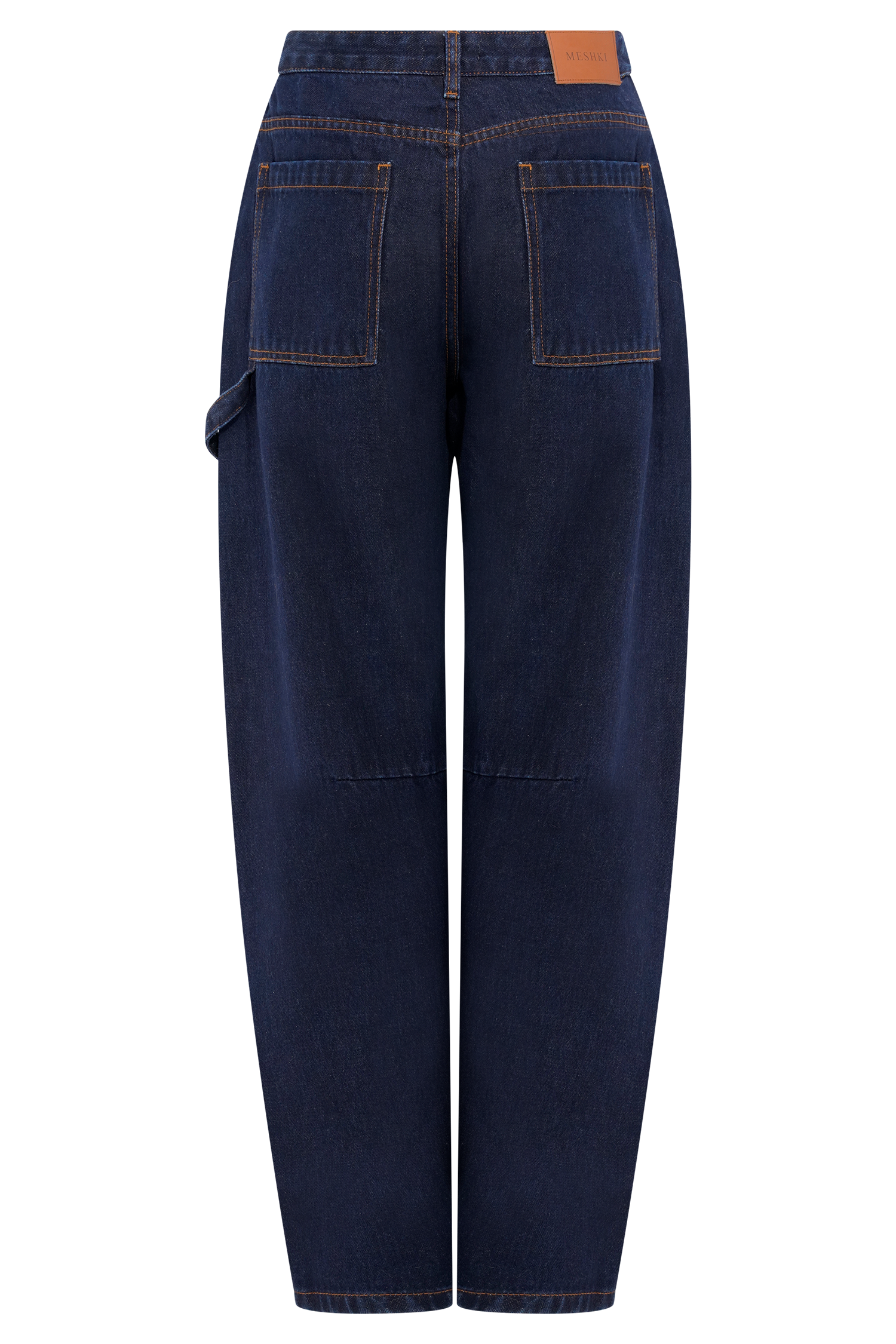 Low-Rise Barrel Jeans with Balloon Legs & Gold Button | Renata Denim