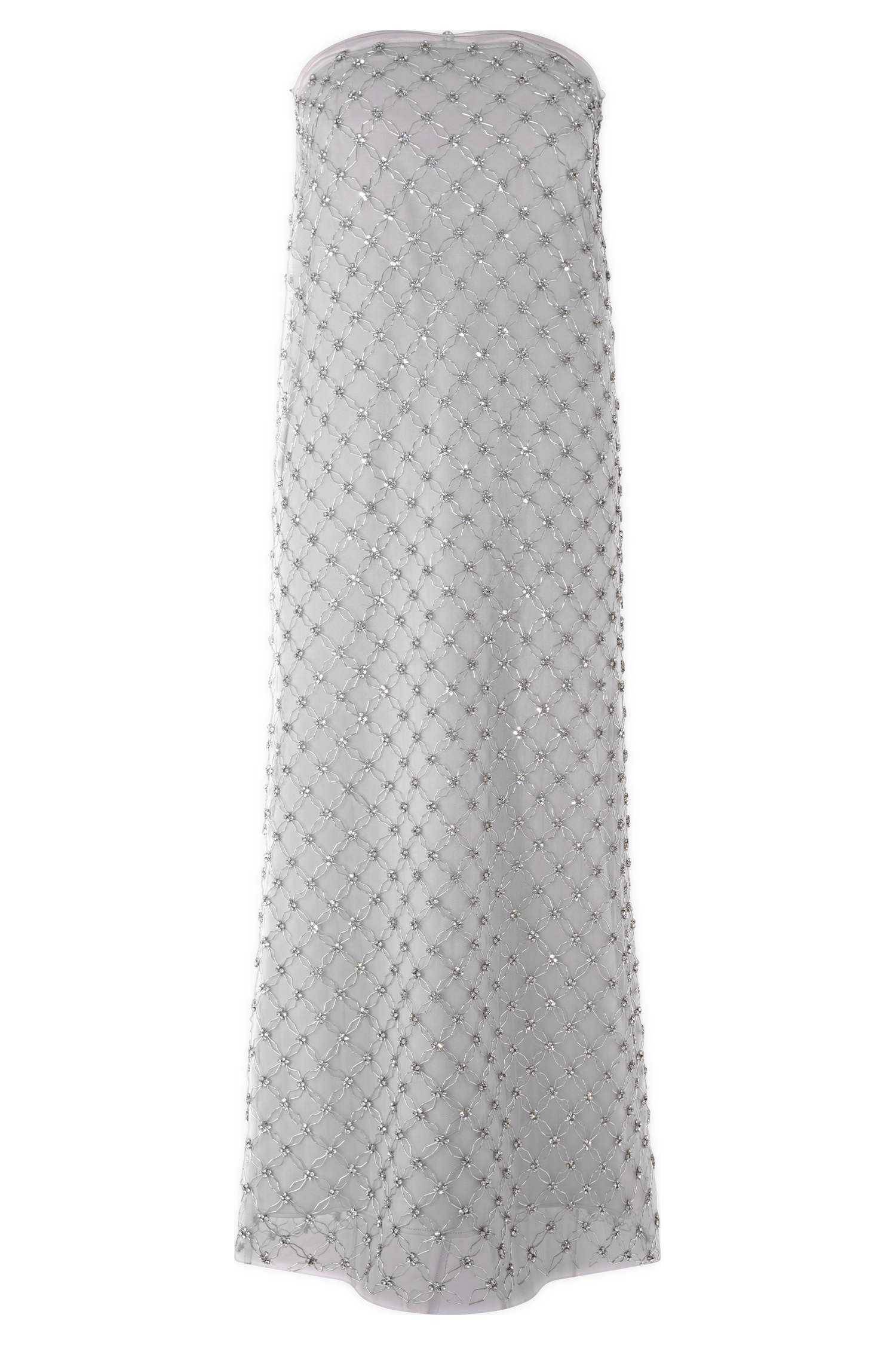 Hand-Beaded Silver Maxi Skirt for Weddings & Events | Zuri