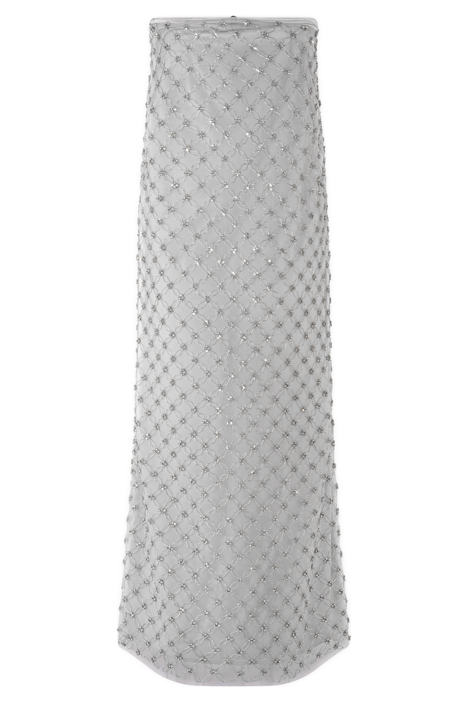 Hand-Beaded Silver Maxi Skirt for Weddings & Events | Zuri