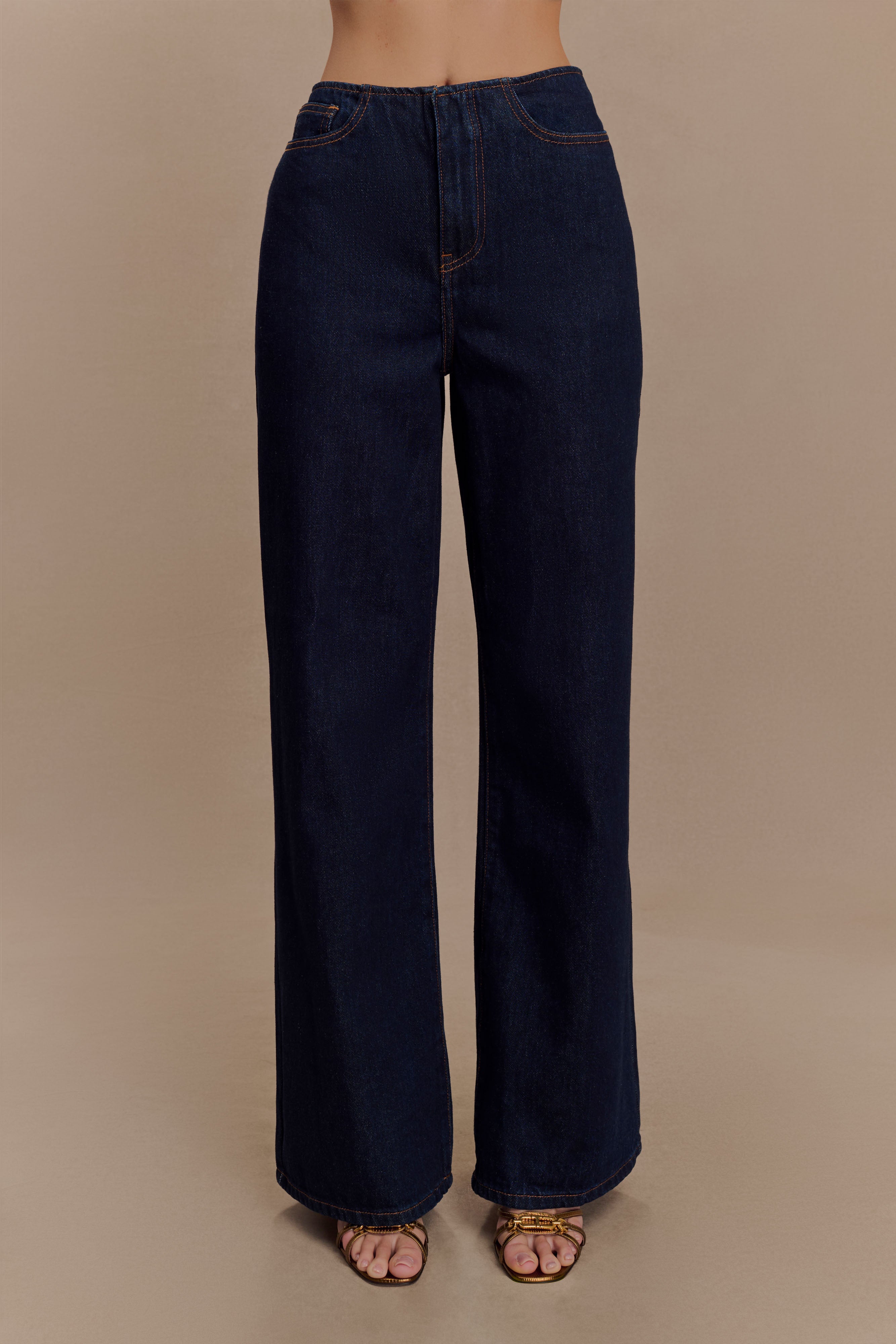 Mid Rise Flare Jeans for Women | Indigo Blue Denim - Caitlin