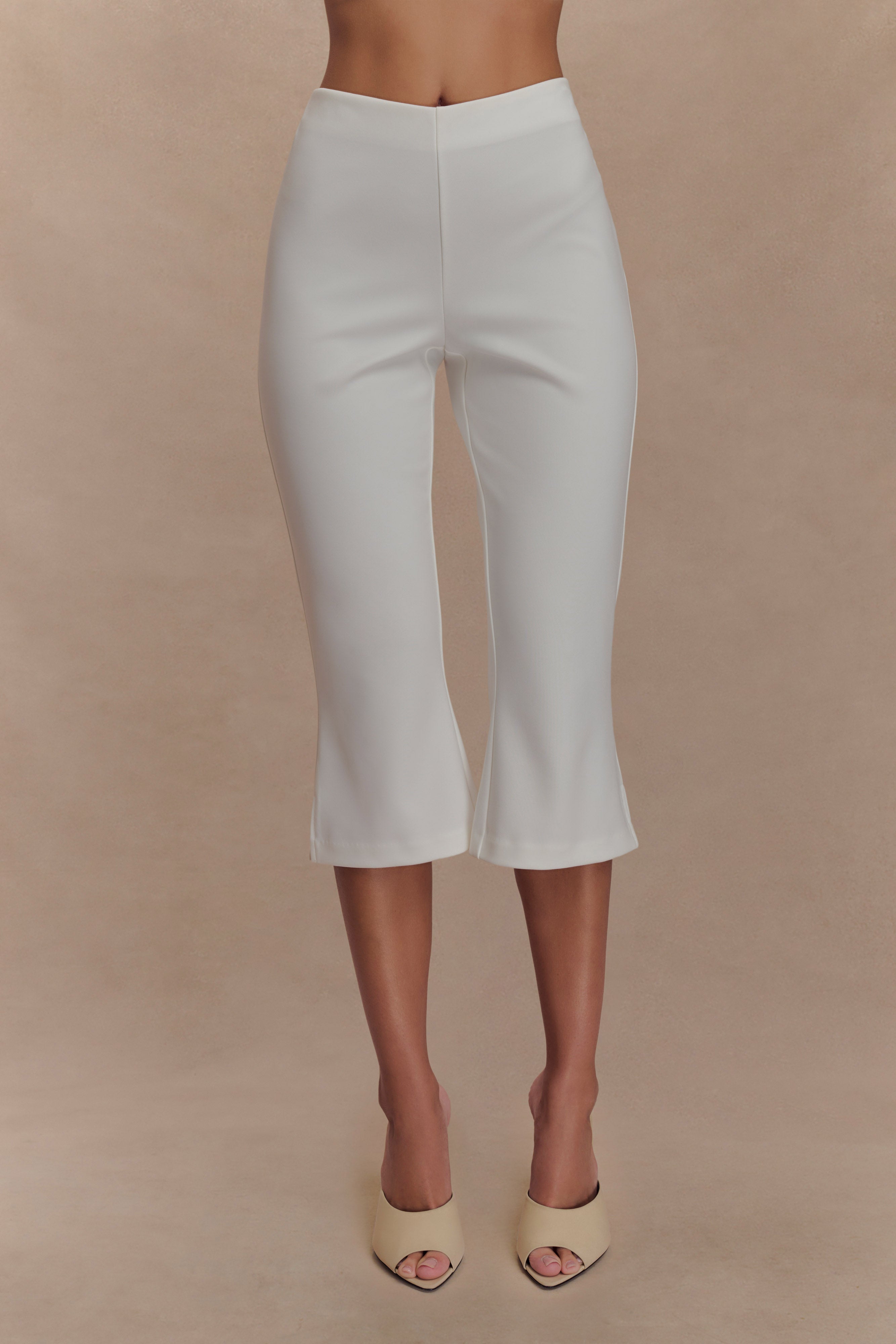 Flared Crepe Capri Pants - High Waisted & Stretch | Layla