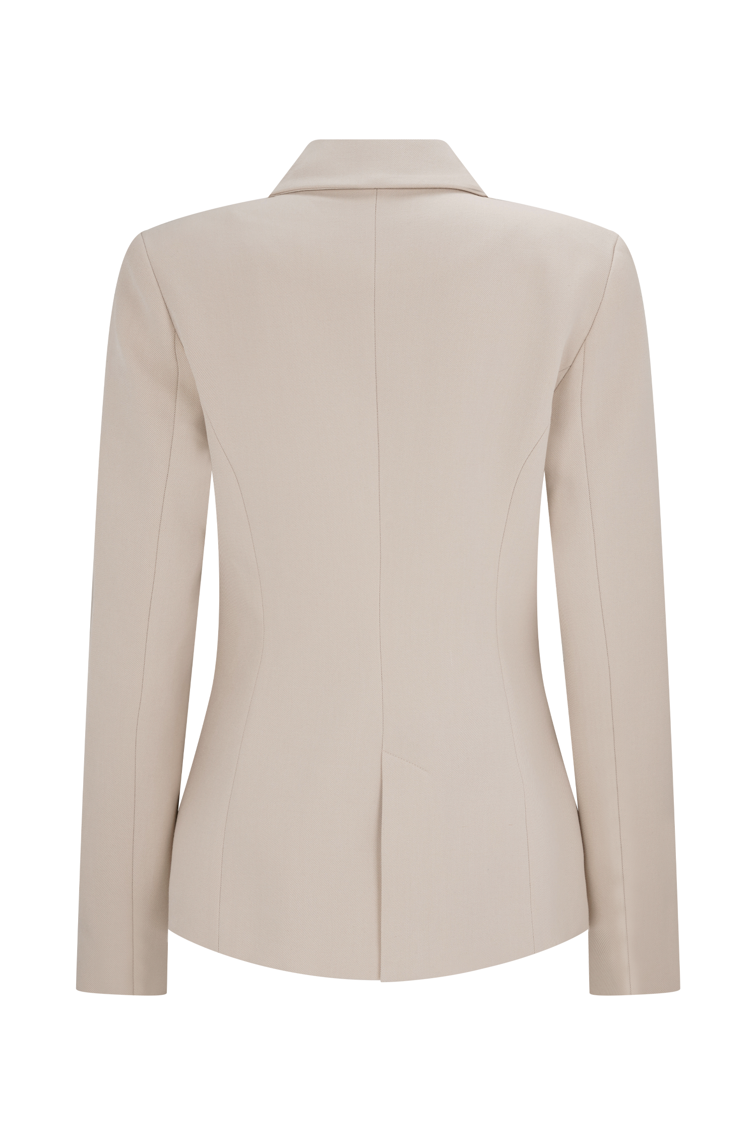 Tailored Cinched Waist Blazer with Structured Shoulders | MAX Ivory Stone